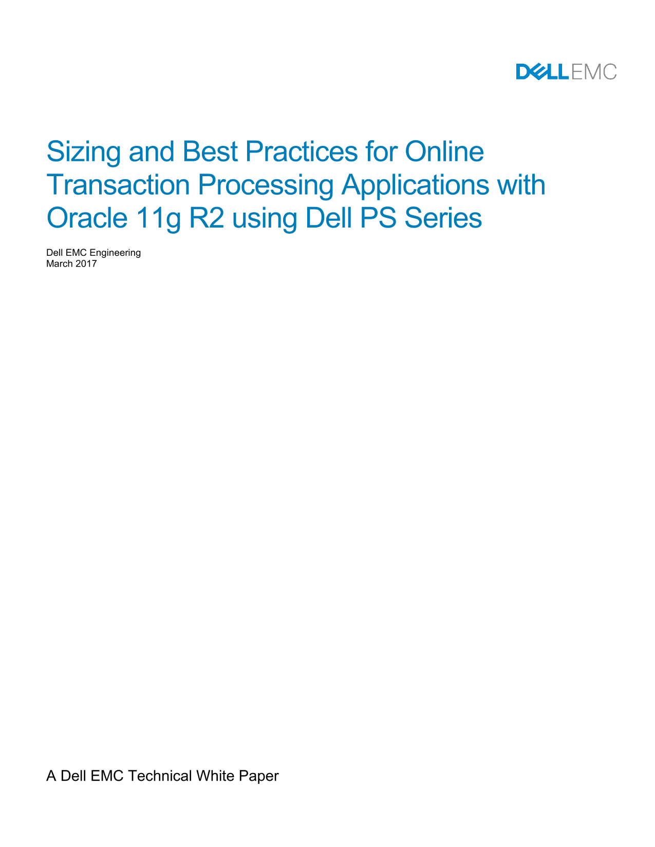 Dell Vostro 3660 3669 Owner' Manual, Dell Sizing and Best Practices for Online Transaction Processing Applications with Oracle 11g R2 using Dell PS Series User Guide - Page 1