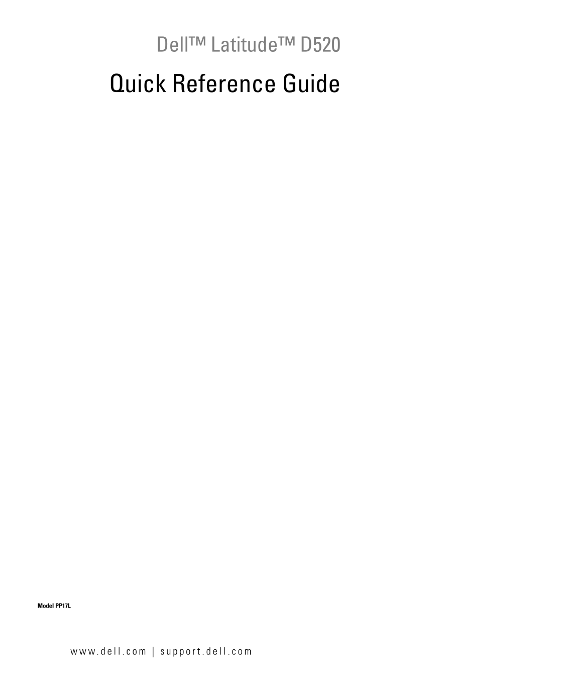 Dell Latitude D520 Quick Reference Guide - Page 1