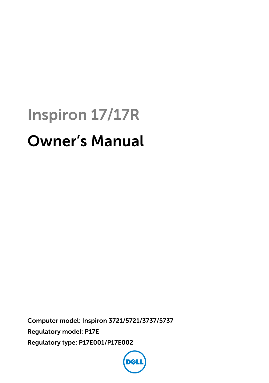 Dell Inspiron 17R 5737 Owner's Manual - Page 1