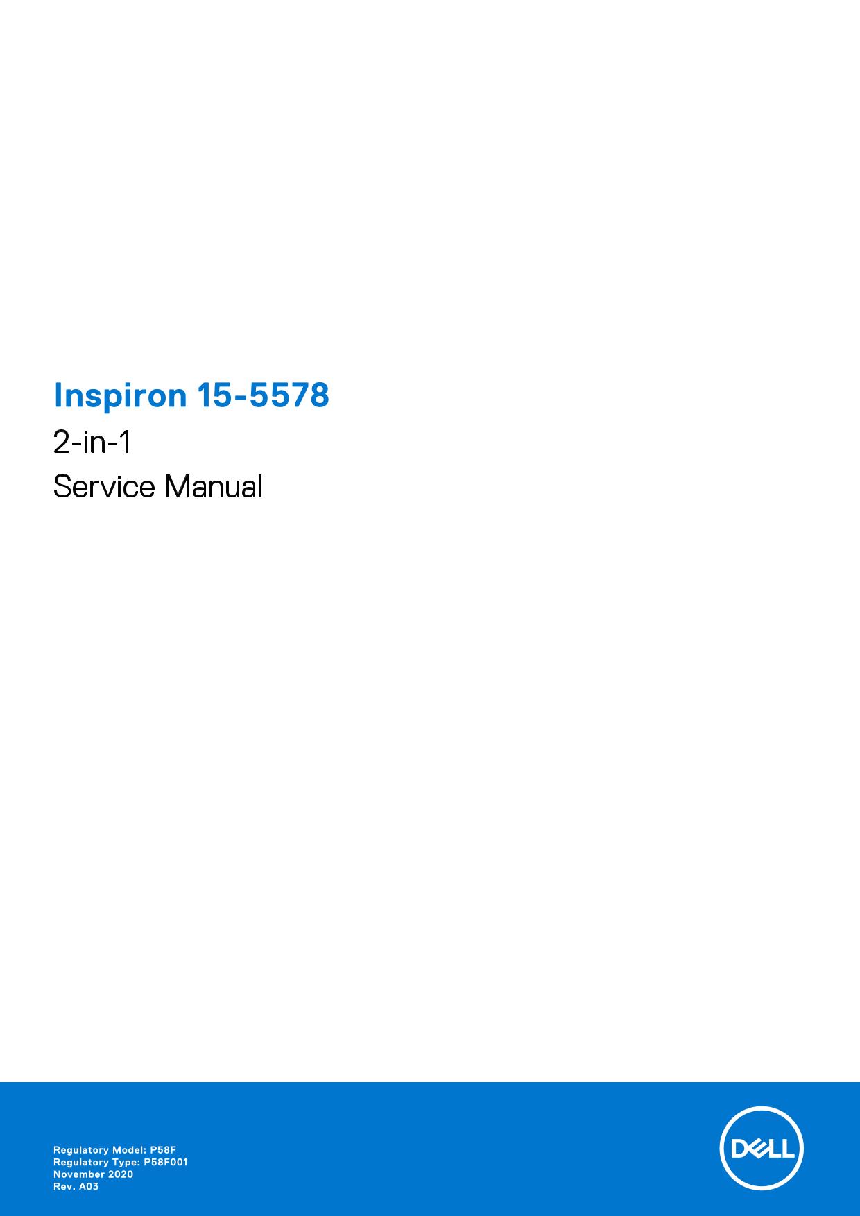 Dell Inspiron 15-5578 2-in-1 Service Manual - Page 1