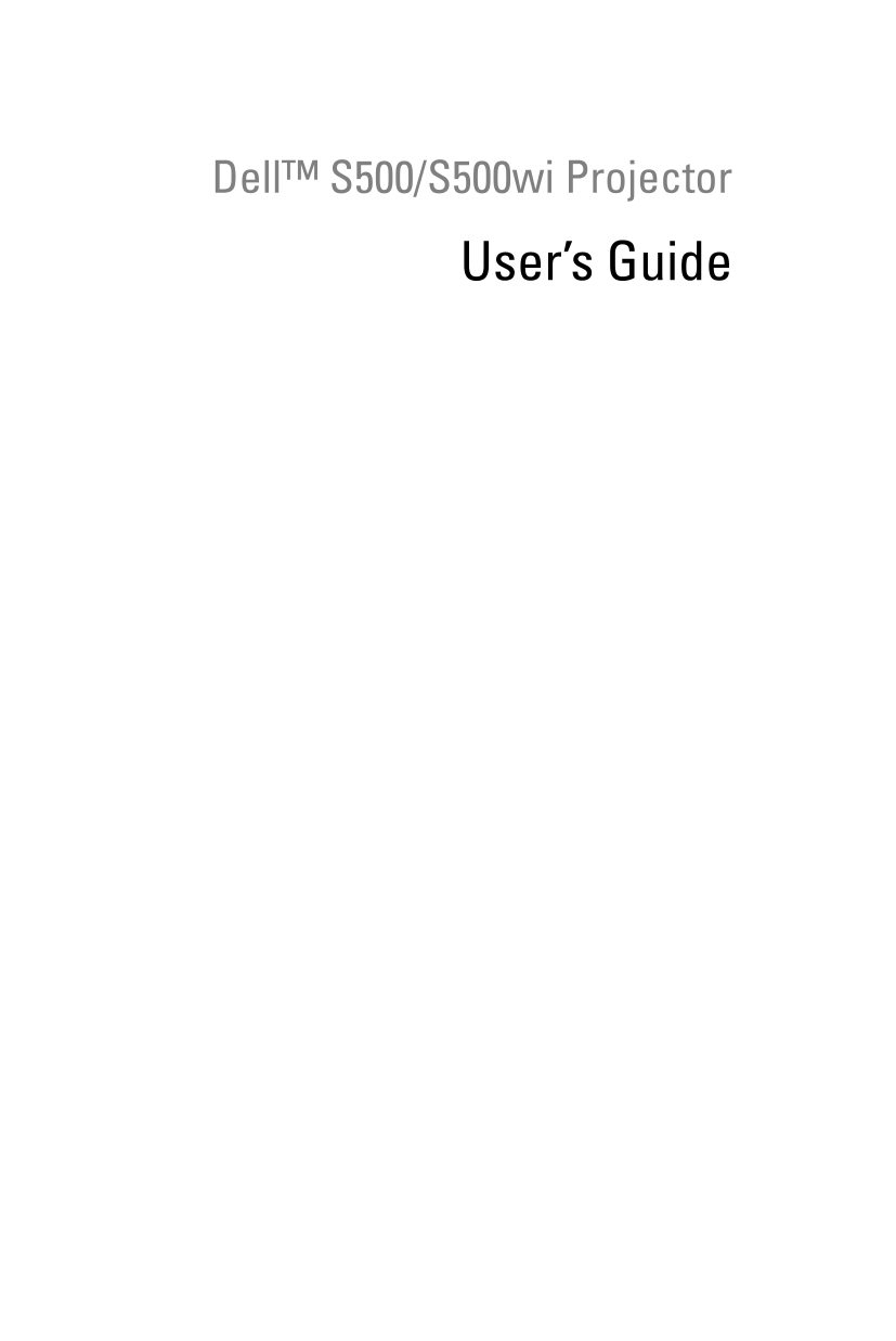 Dell S500wi S500 Projector User’s Guide - Page 1