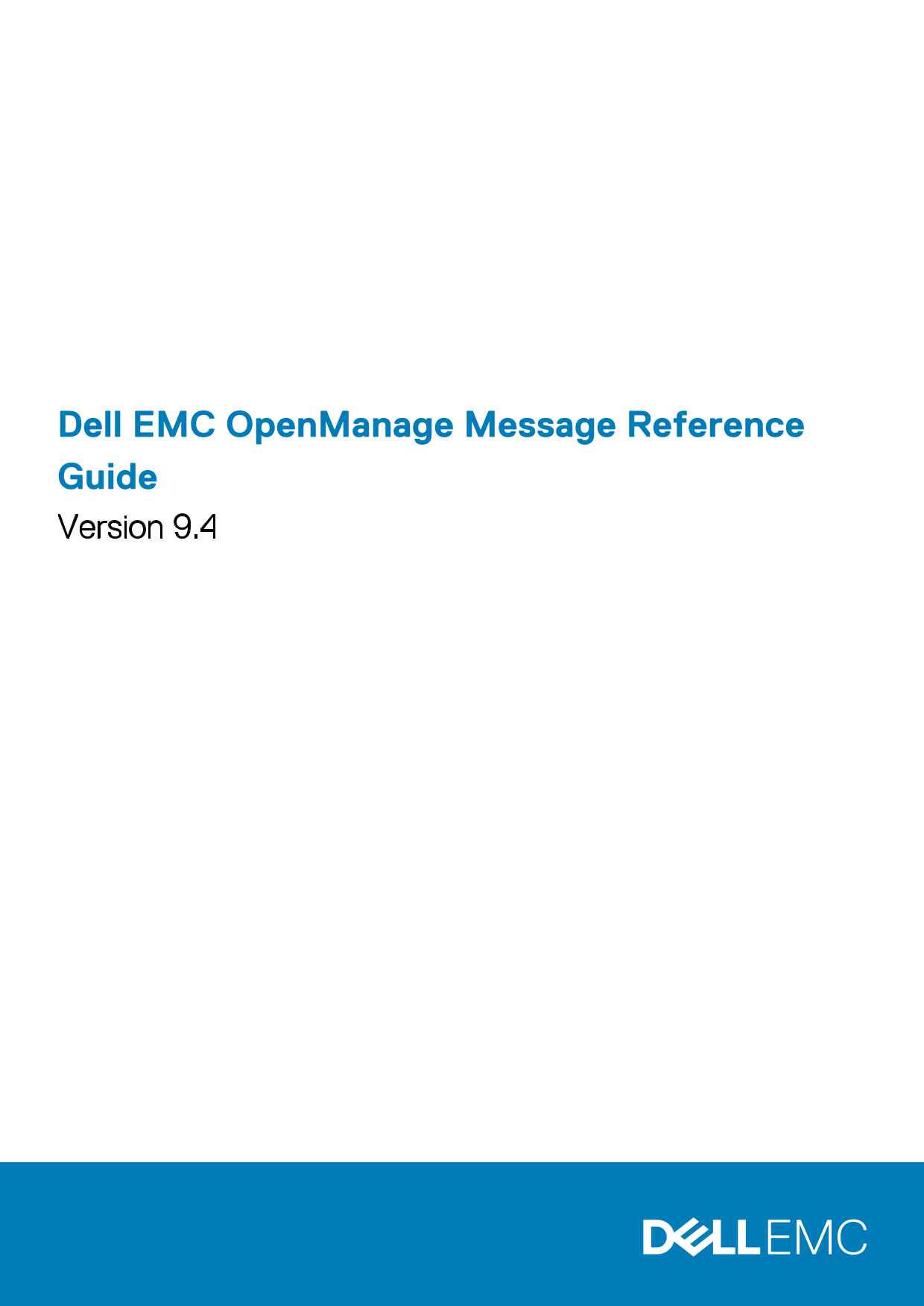 Dell EMC OpenManage Message Reference Guide Version 9.4 User's ManualNote: The first title "Owner's Manual" is already in English, so no translation needed for it. - Page 1