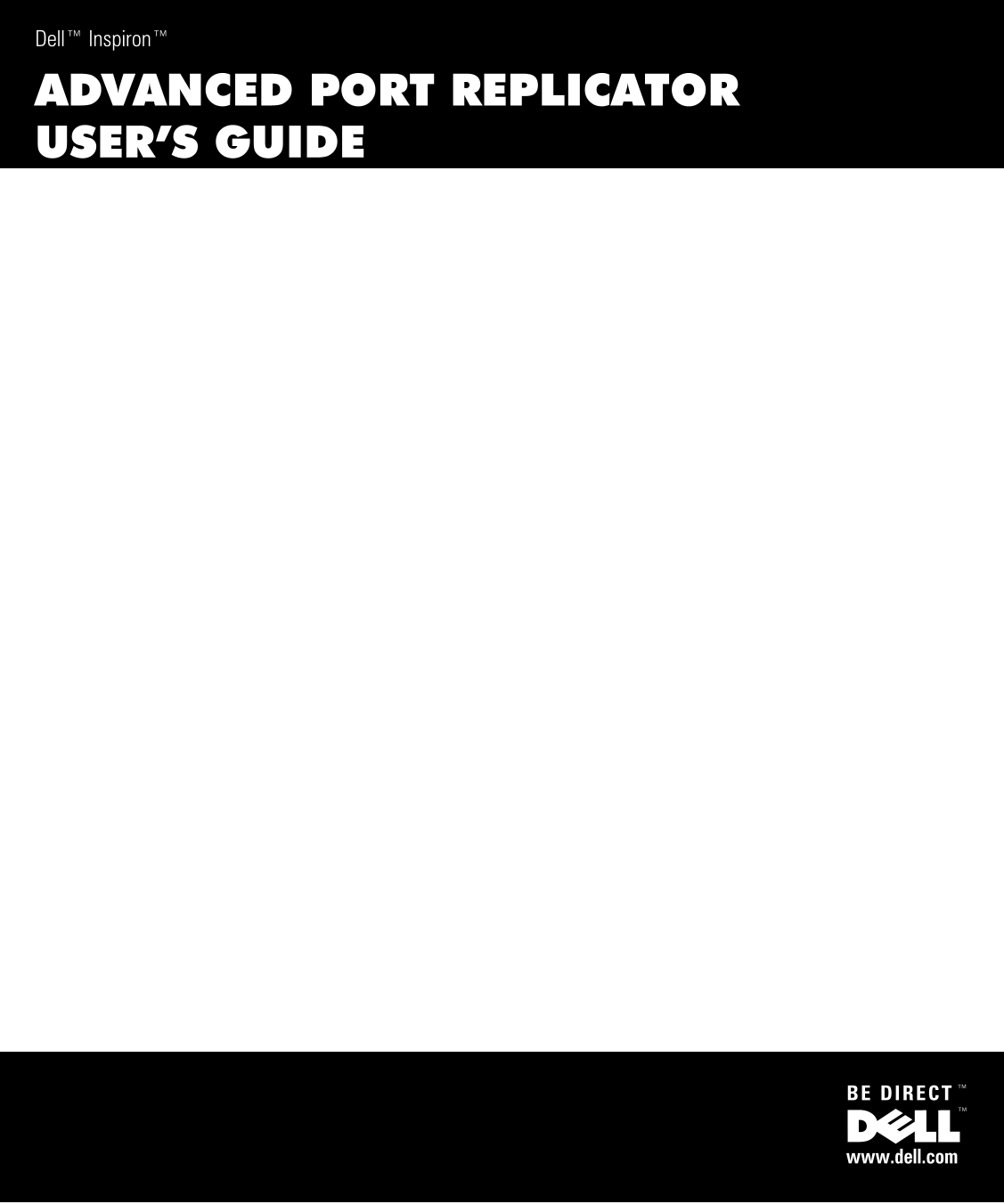 Dell Inspiron 8000 Advanced Port Replicator User's Guide - Page 1