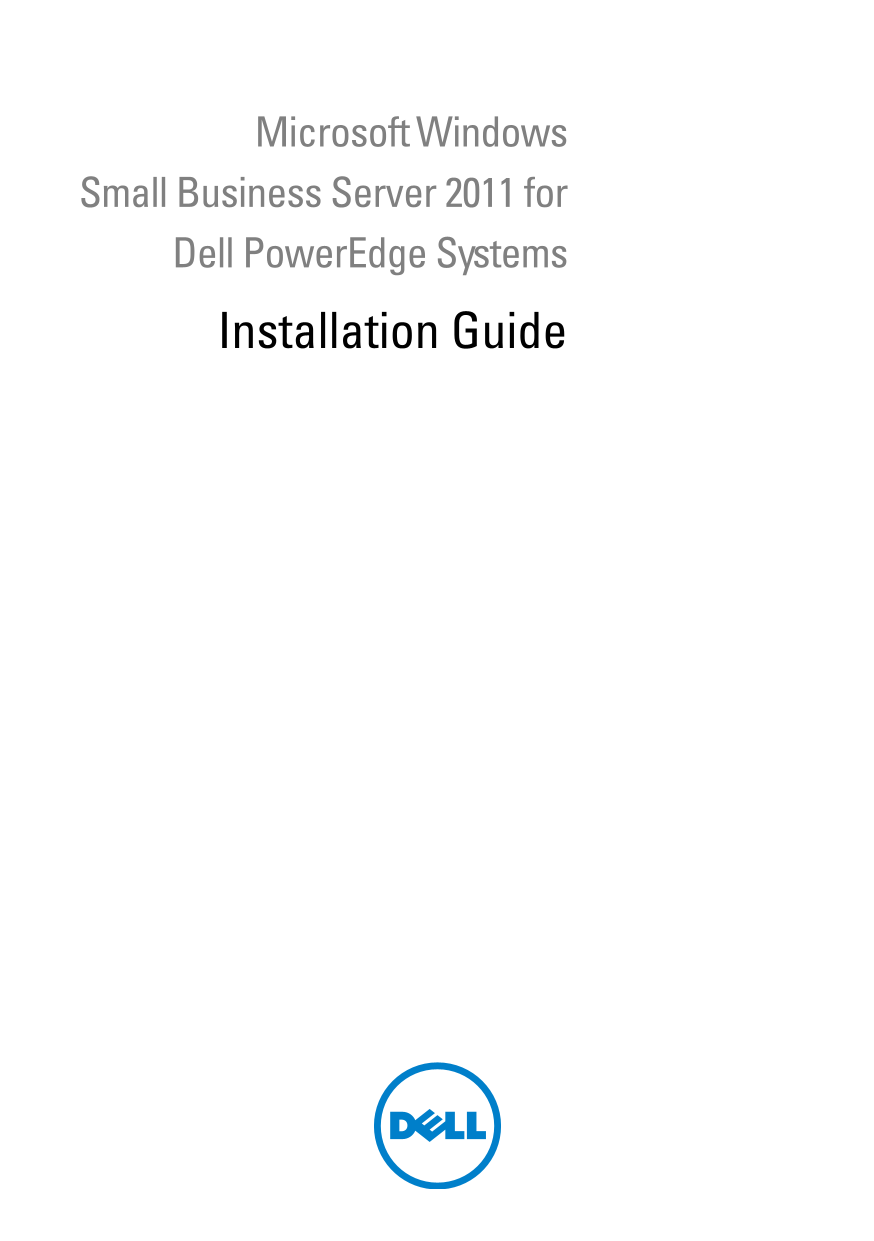 Dell Small Business Server 2008 Installation Guide - Page 1