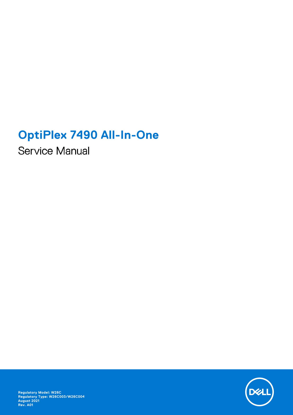 Dell OptiPlex 7490 All-In-One Service Manual - Page 1