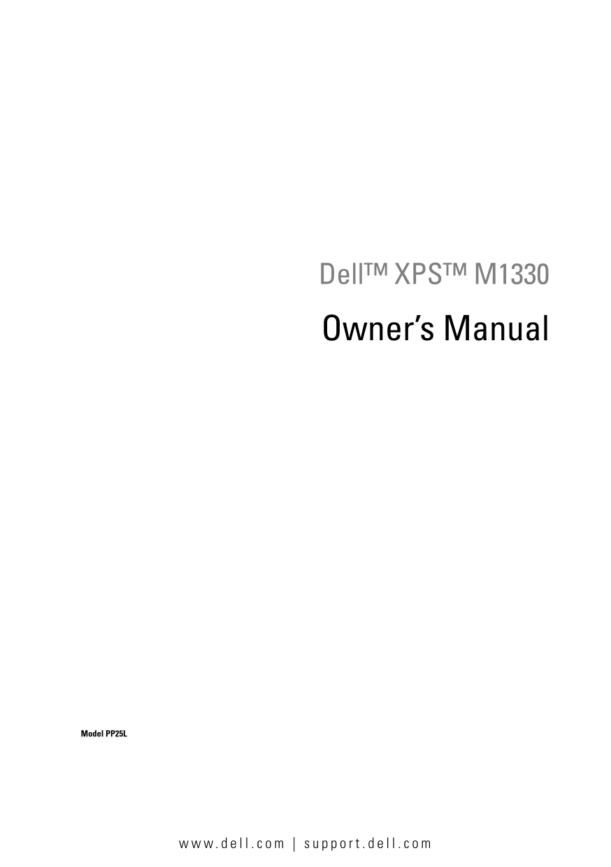 Dell XPS M1330 Owner's Manual - Page 1