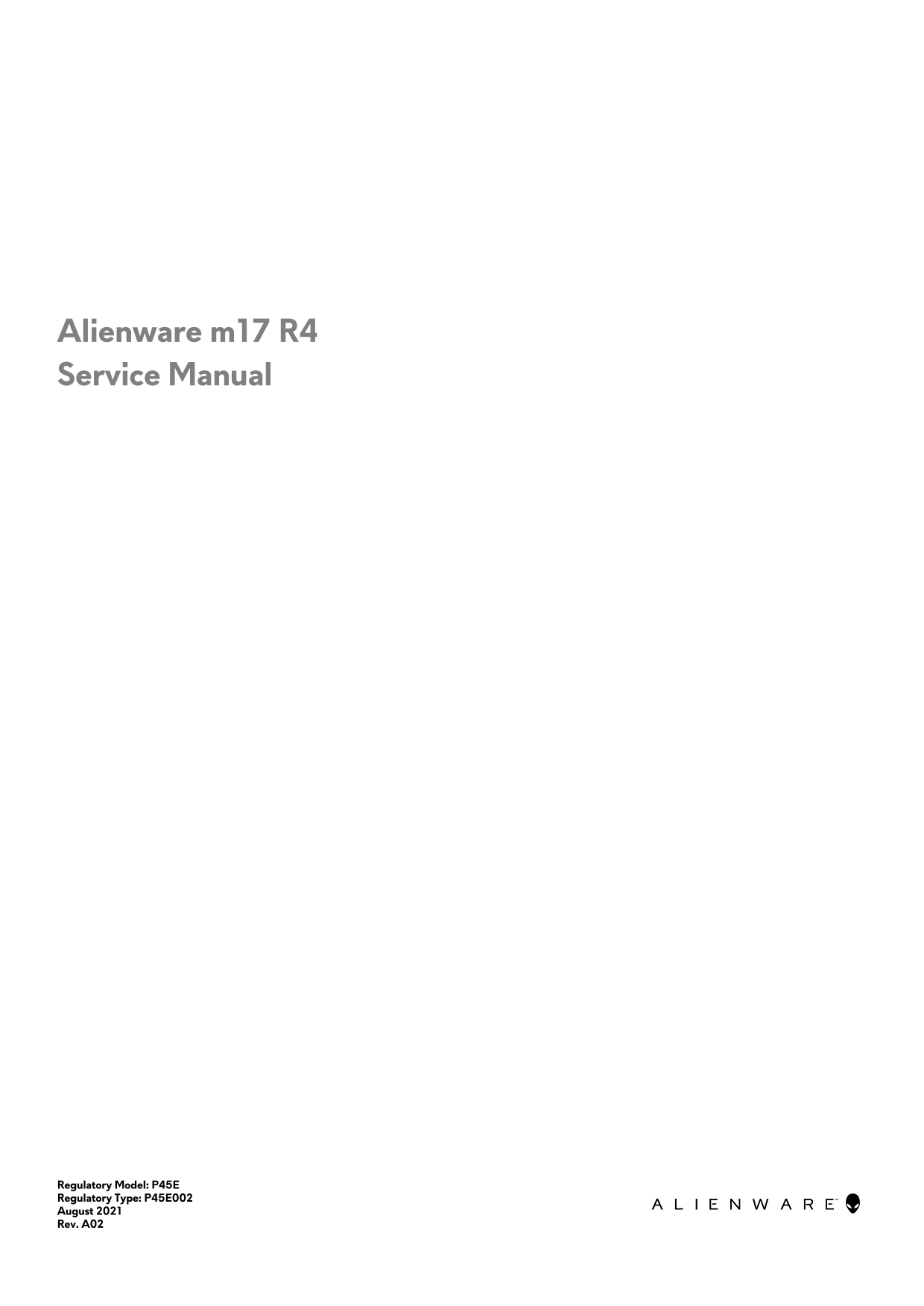 Dell Alienware m17 R4 Service Manual - Page 1