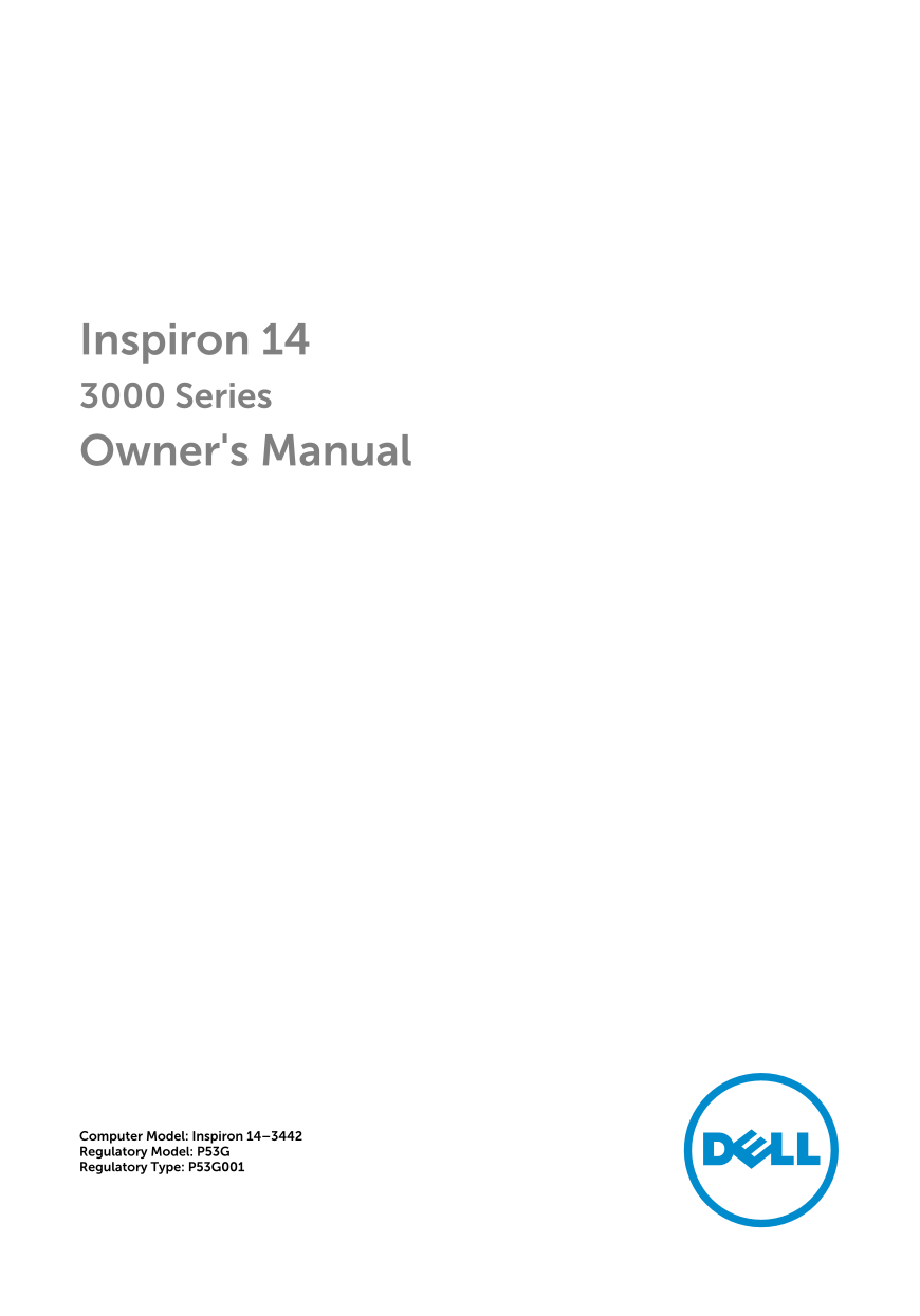 Dell Inspiron 14 3442 Owner's Manual - Page 1