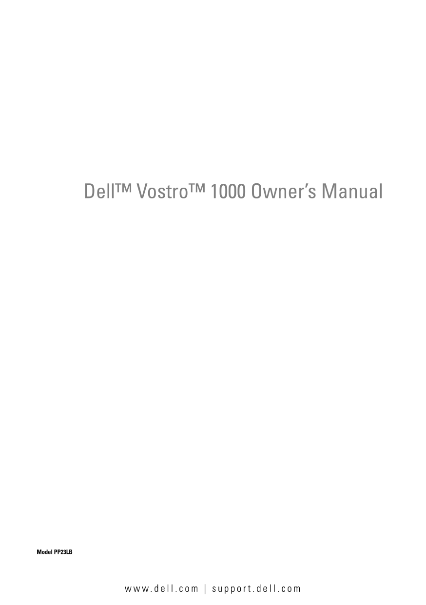 Dell Vostro 1000 Owner's Manual - Page 1