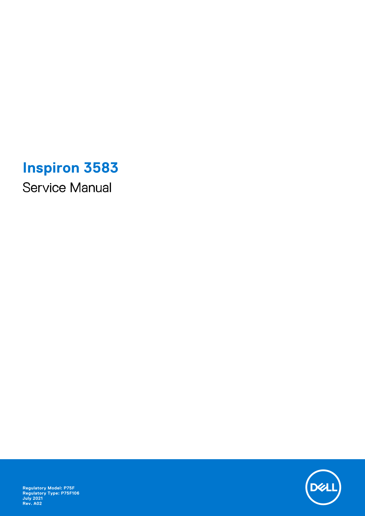 Dell Inspiron 3583 Service Manual - Page 1