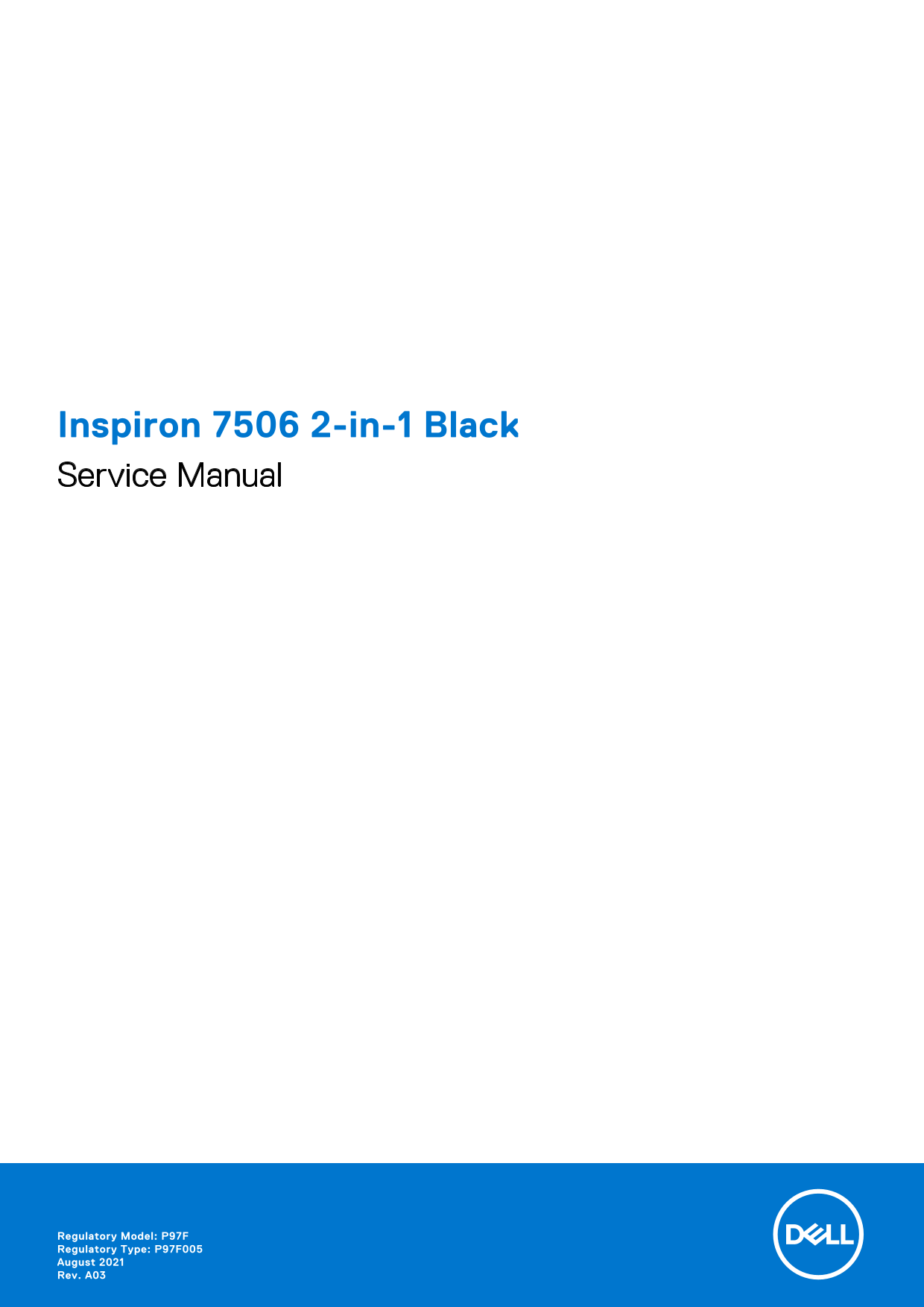 Dell Inspiron 7506 2-in-1 Black Service Manual - Page 1