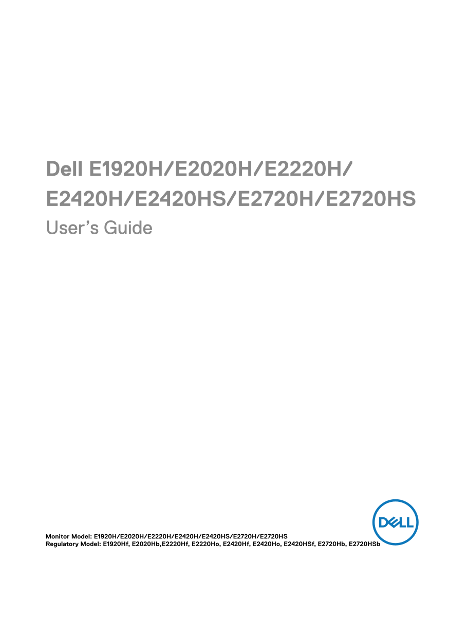 Dell E2020H User’s Guide - Page 1