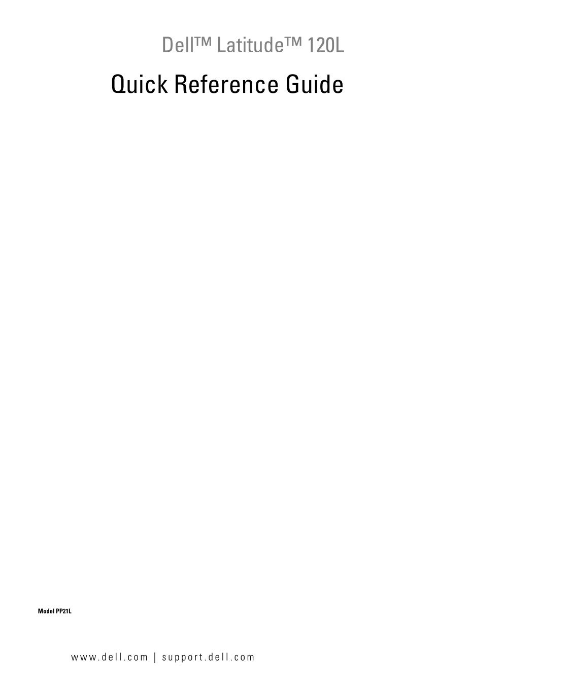 Dell Latitude 120L Quick Reference GuideNote: Since "Owner's Manual" is already translated as "Quick Reference Guide", there's no need for further translation. The provided titles should already be in the desired format. - Page 1