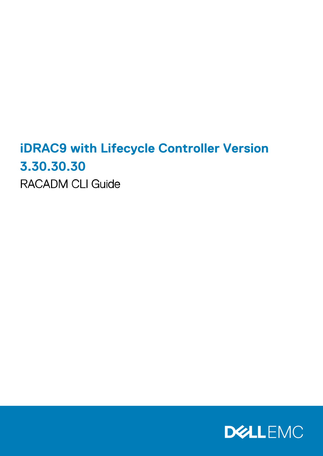 Dell iDRAC9 with Lifecycle Controller Version 3.30.30.30 RACADM CLI Guide, Translated Title: Dell iDRAC9 mit Lifecycle-Controller-Version 3.30.30.30 CLI-Guide für RACADM - Page 1