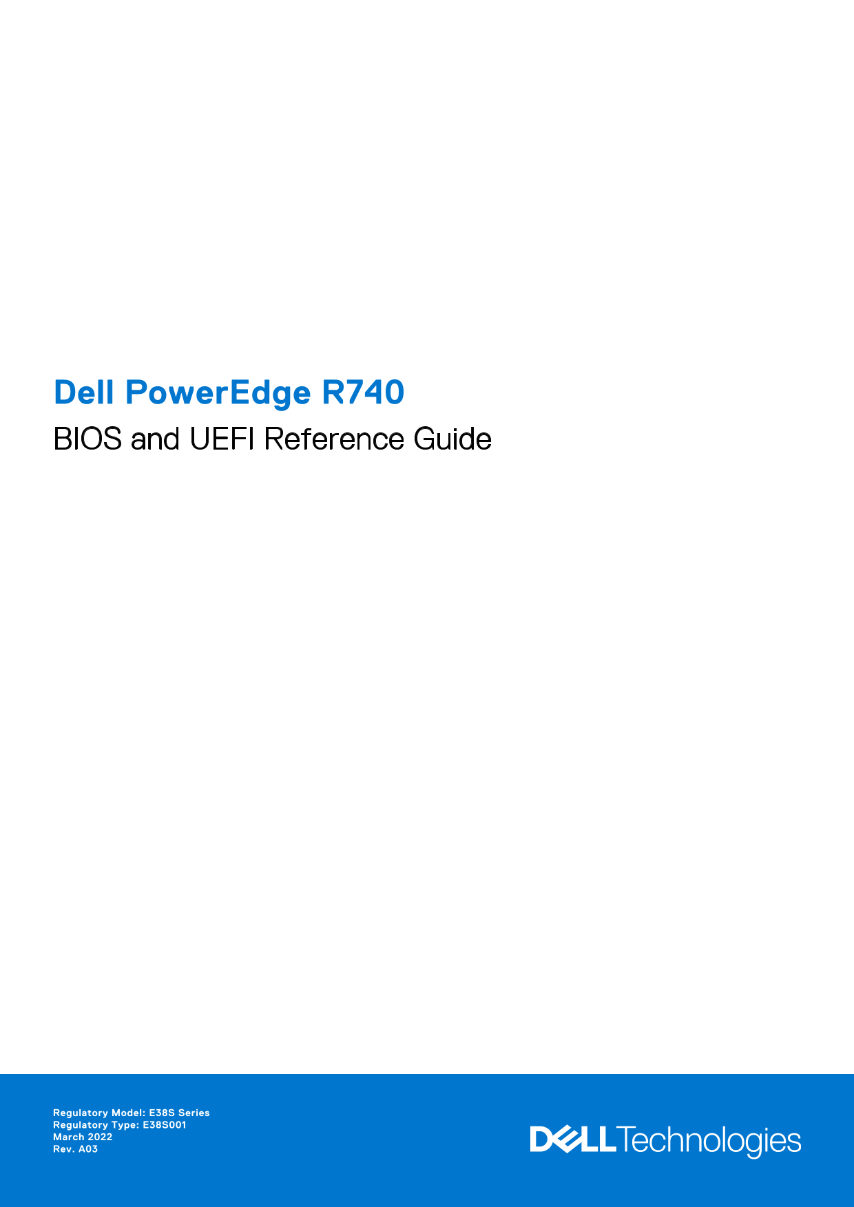 Dell PowerEdge R740 BIOS and UEFI Reference Guide - Page 1