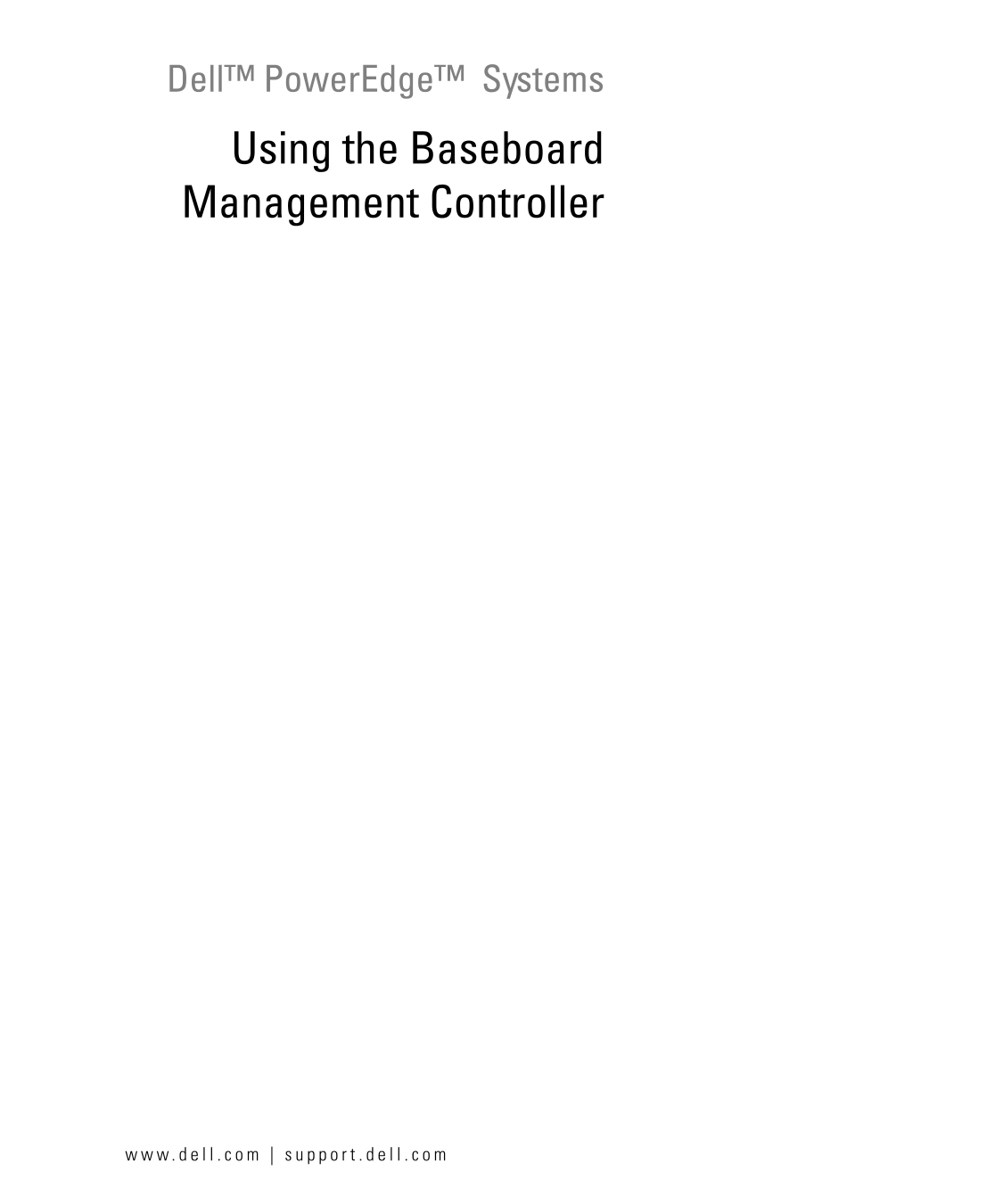 Dell PowerEdge C1100 Using the Baseboard Management Controller User Guide - Page 1