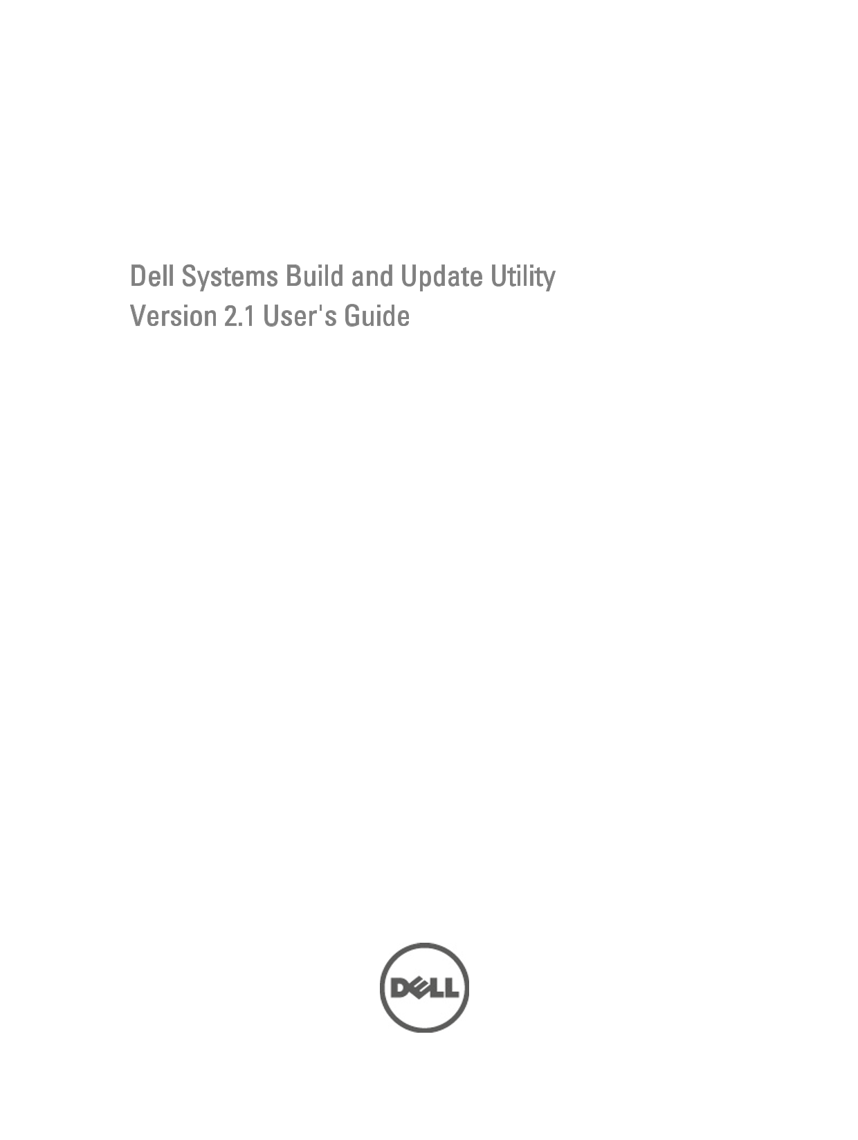Dell Systems Build and Update Utility Version 2.1 User' - Page 1