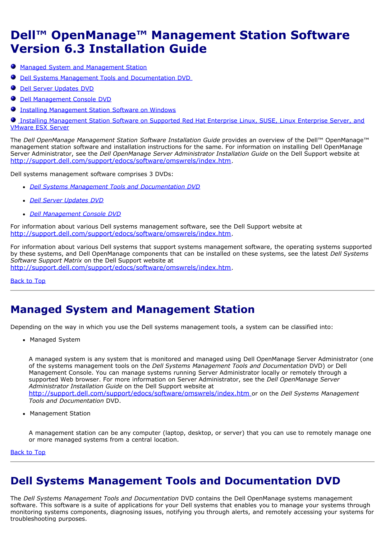 Dell OpenManage Management Station Software Installation Guide - Page 1