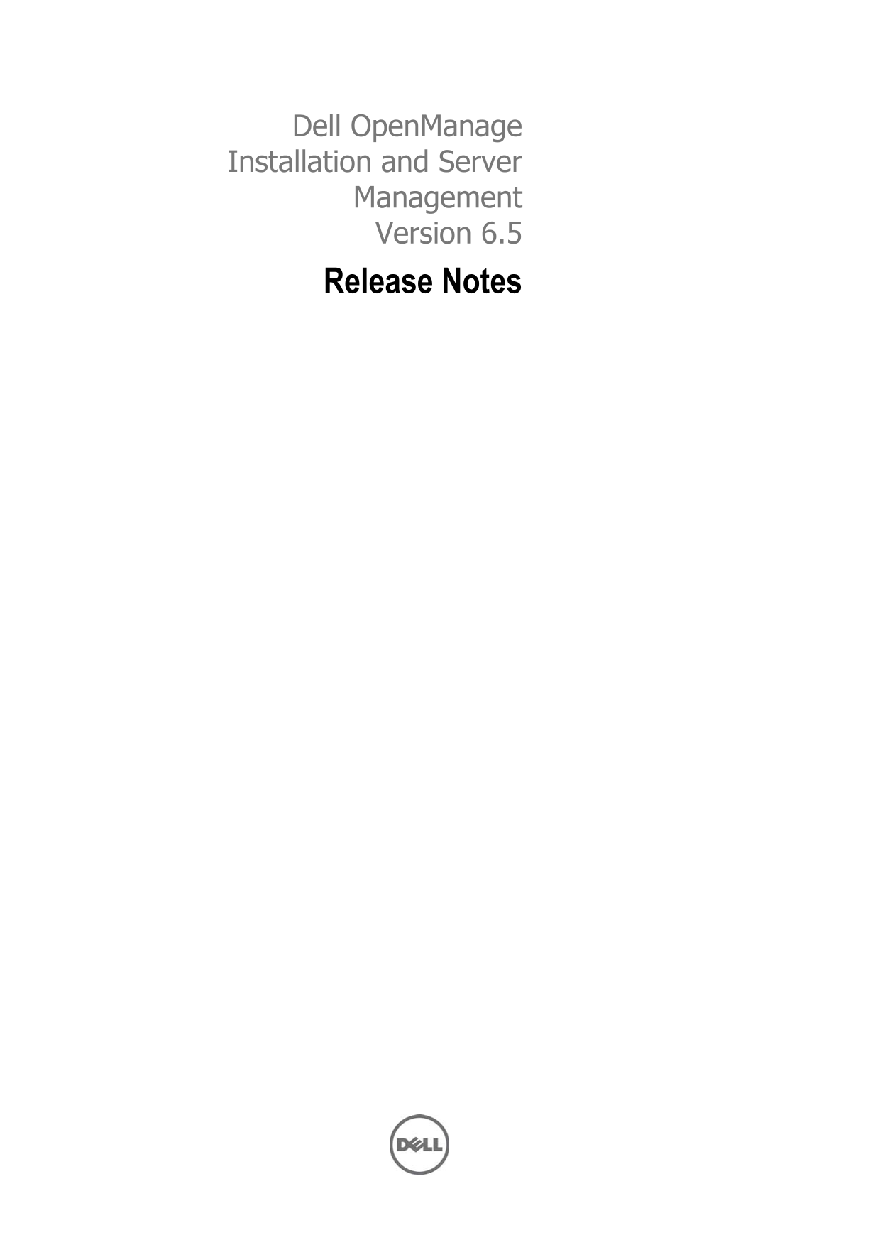 Dell OpenManage Software 6.5 Management Station Consoles Installation Readme - Page 1