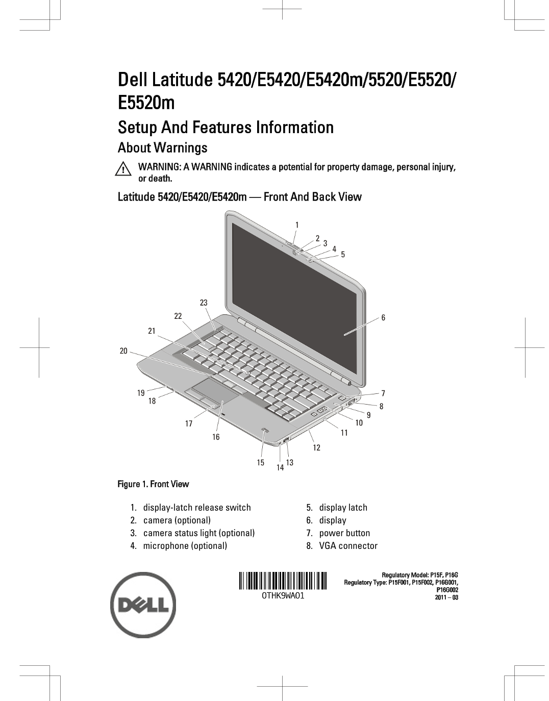 Dell Setup and Features Information Owner's Manual - Page 1