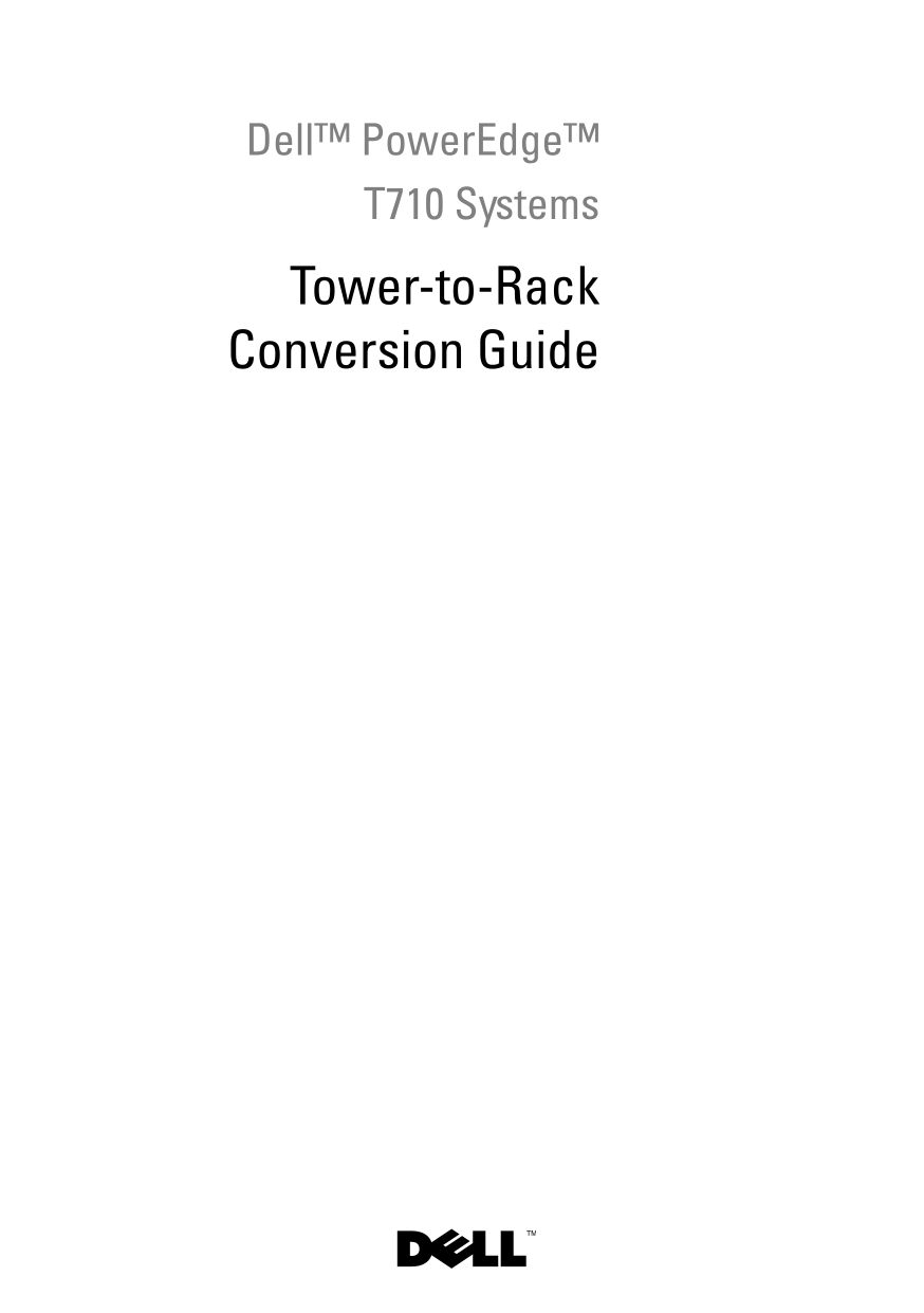 Dell Tower-to-Rack Conversion Guide - Page 1