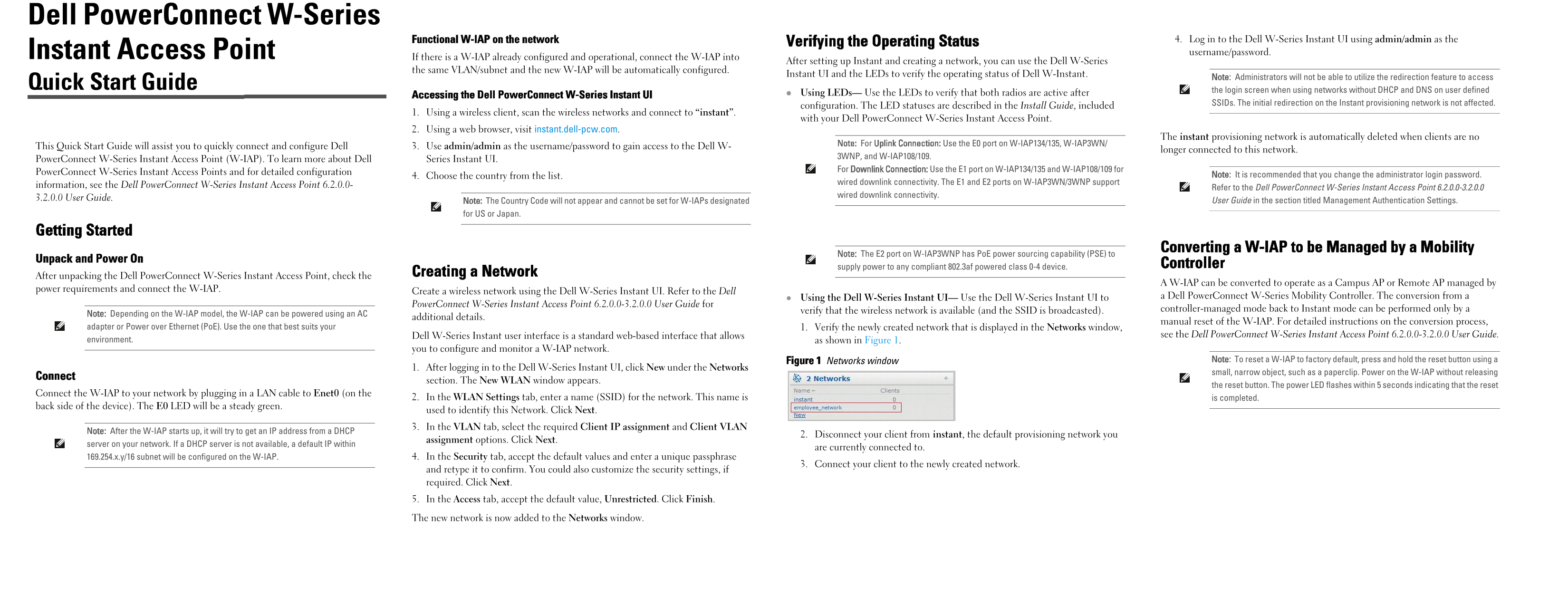 Dell Instant 6.2.0.0-3.2.0.0 Quick Start Guide - Page 1