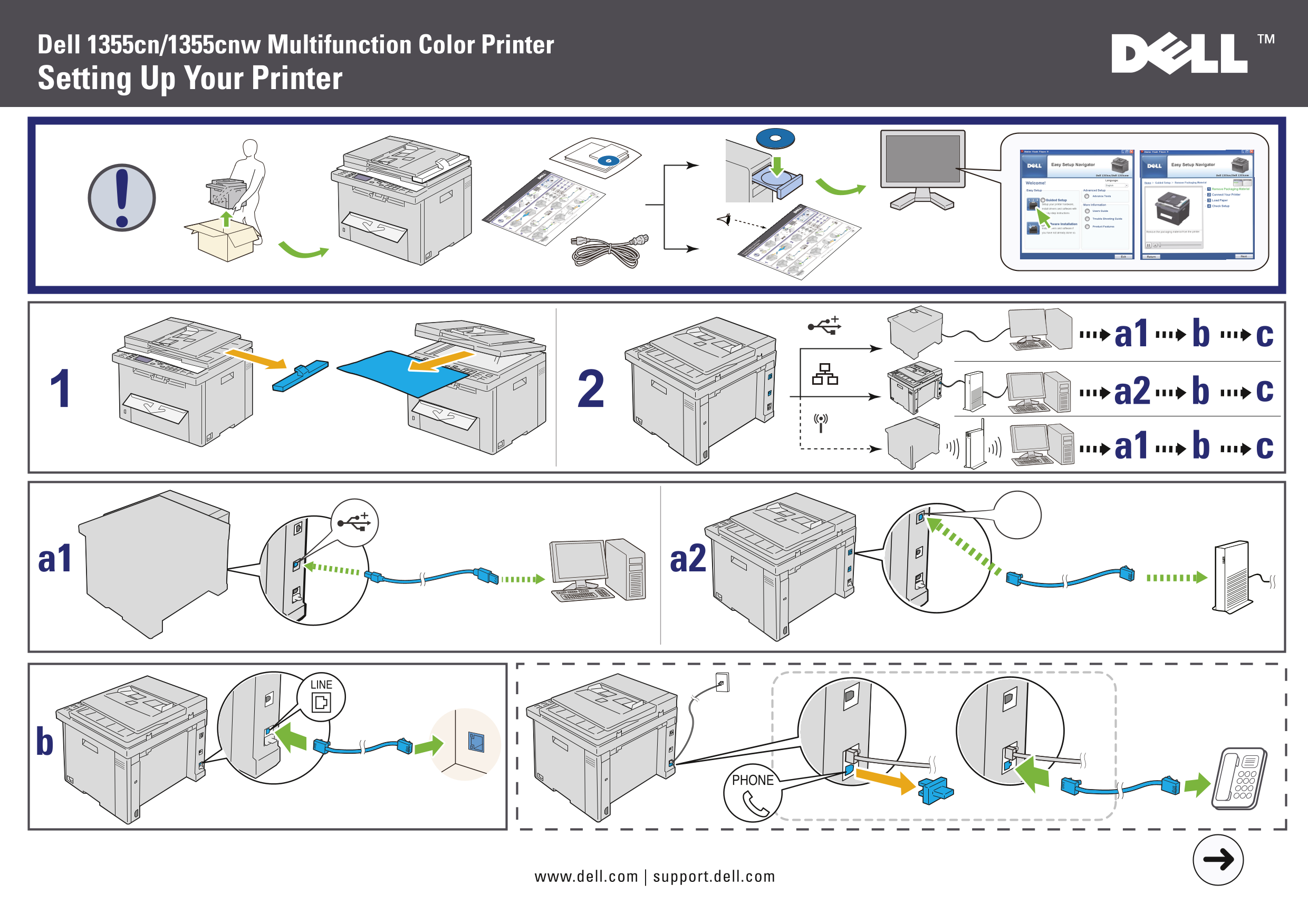 Dell 1355cn cwn Quick Installation Guide - Page 1