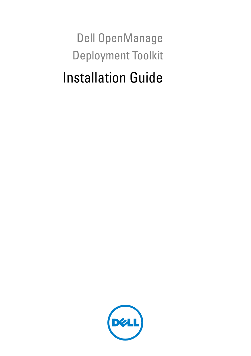 Dell OpenManage Deployment Toolkit Version 4.0 Installation Guide - Page 1