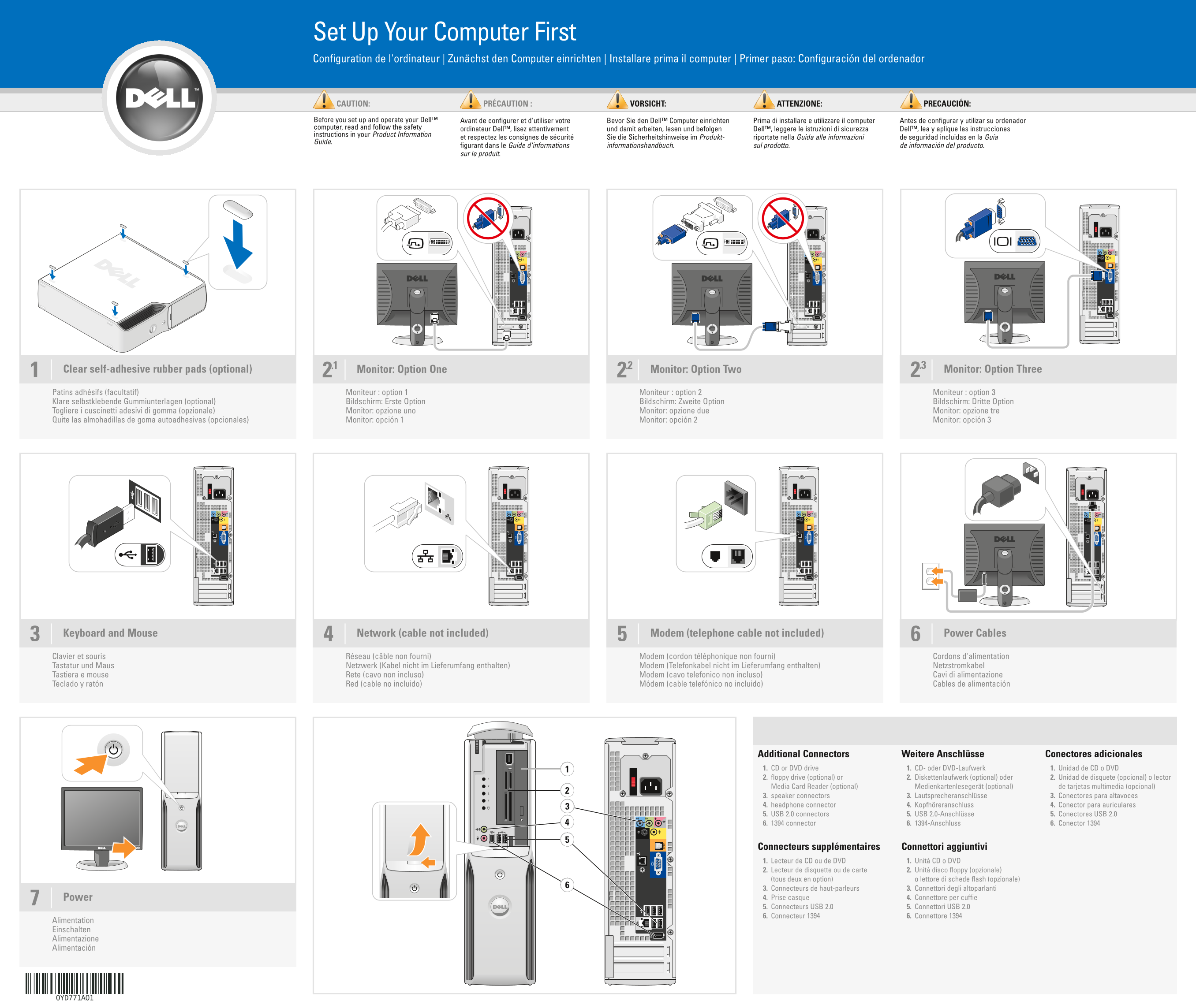 Dell Dimension 5150C Setup Diagram - Page 1