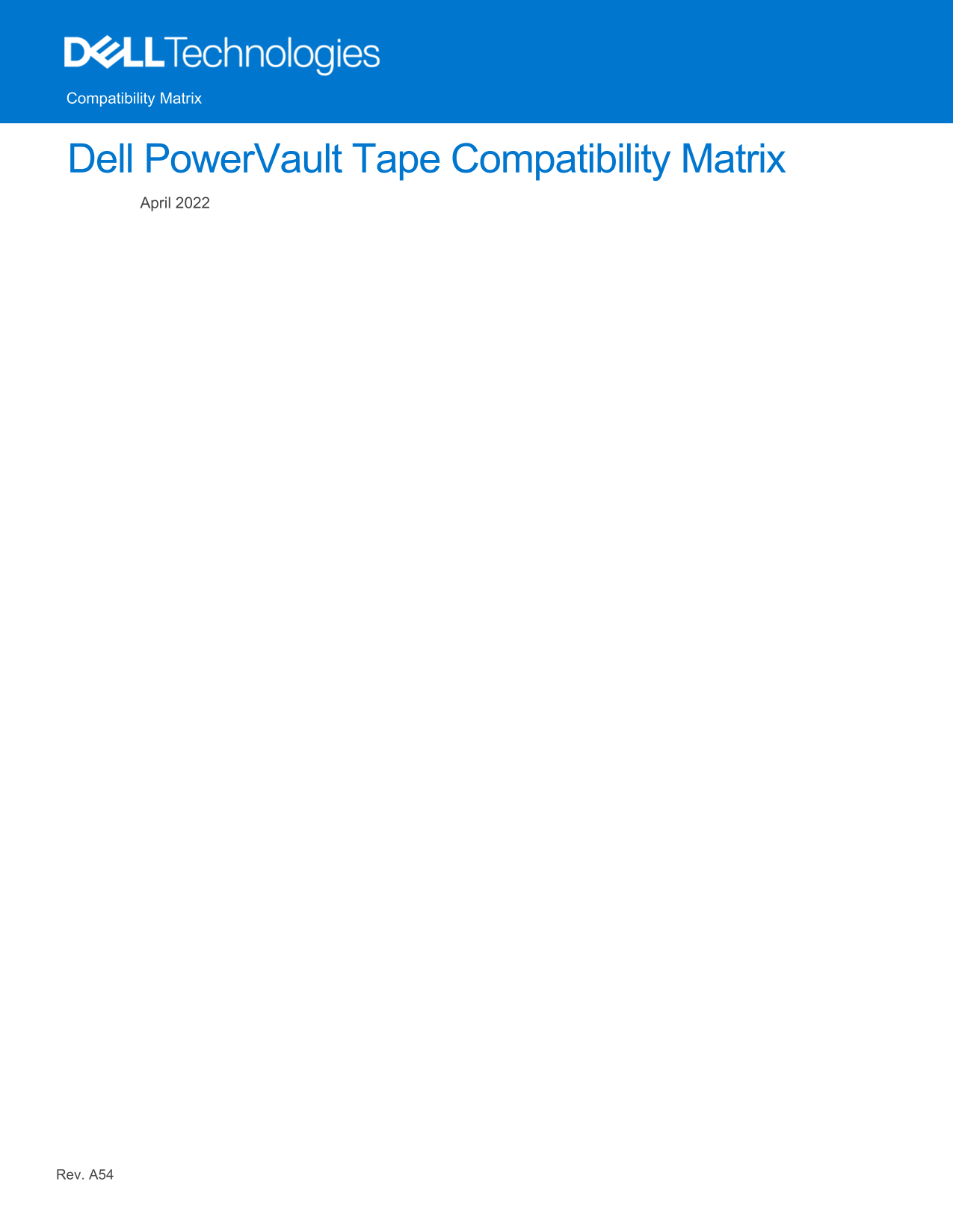 Dell PowerVault Tape Compatibility Matrix Owner's Manual - Page 1
