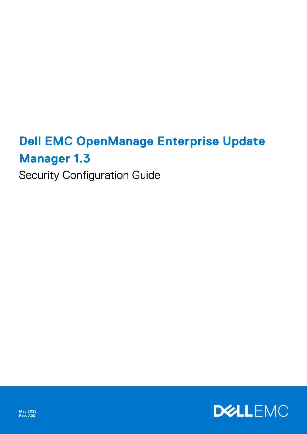 Dell EMC OpenManage Enterprise Update Manager 1.3 Security Configuration Guide - Page 1