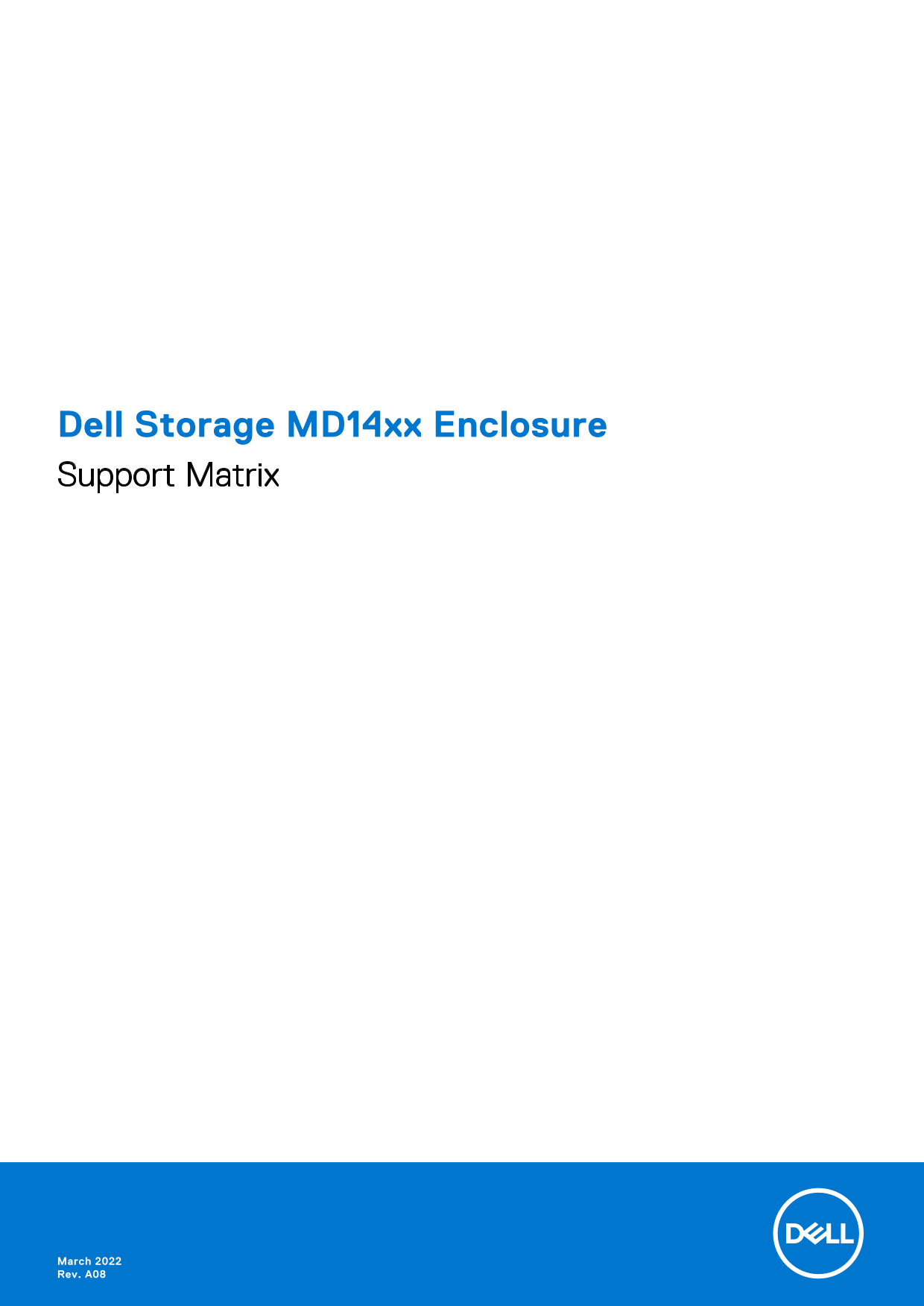 Dell Storage MD14xx Enclosure Support Matrix - Page 1