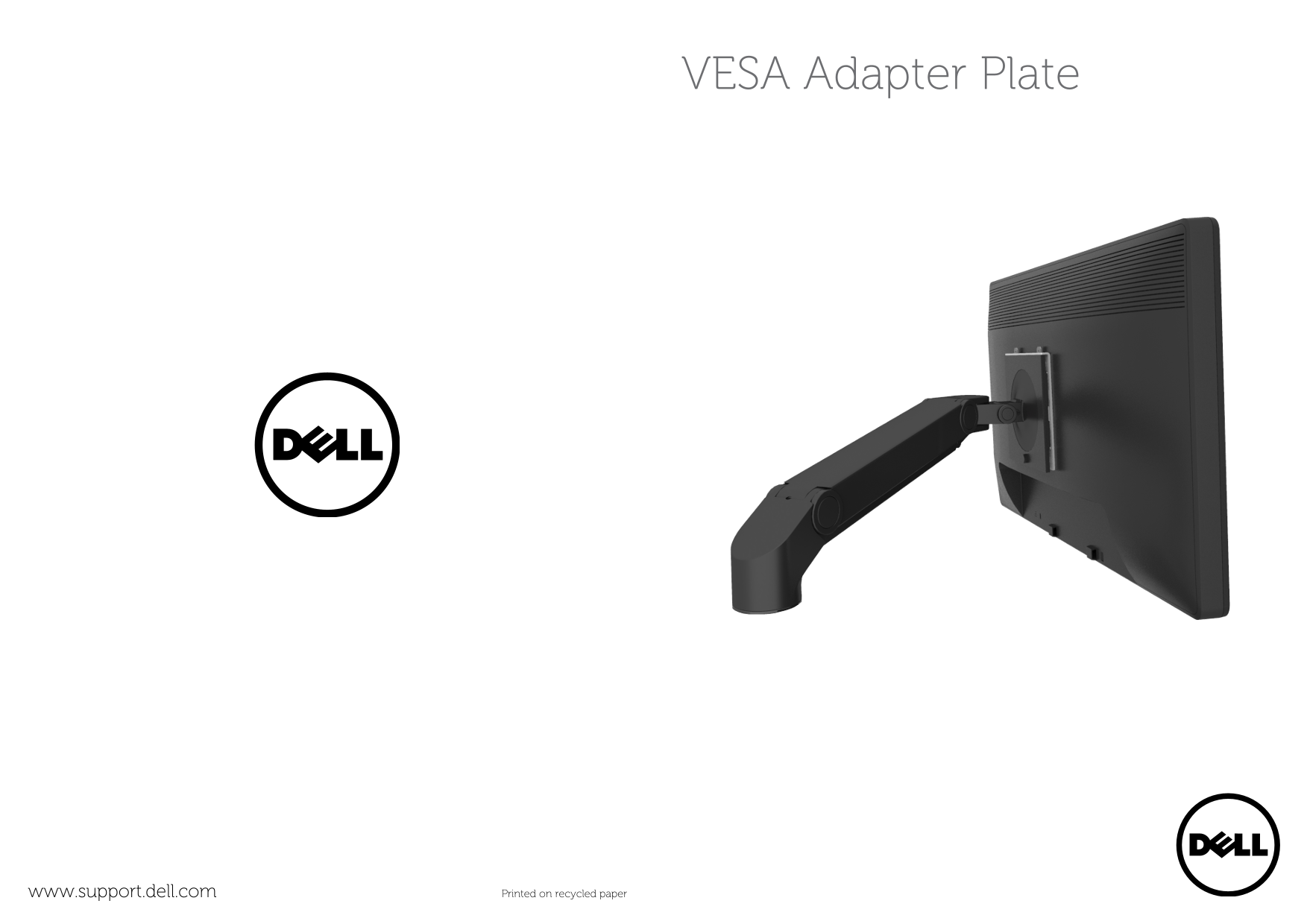 Dell Dual Arm Monitor MDS14 VESA Adapter Setup Guide - Page 1