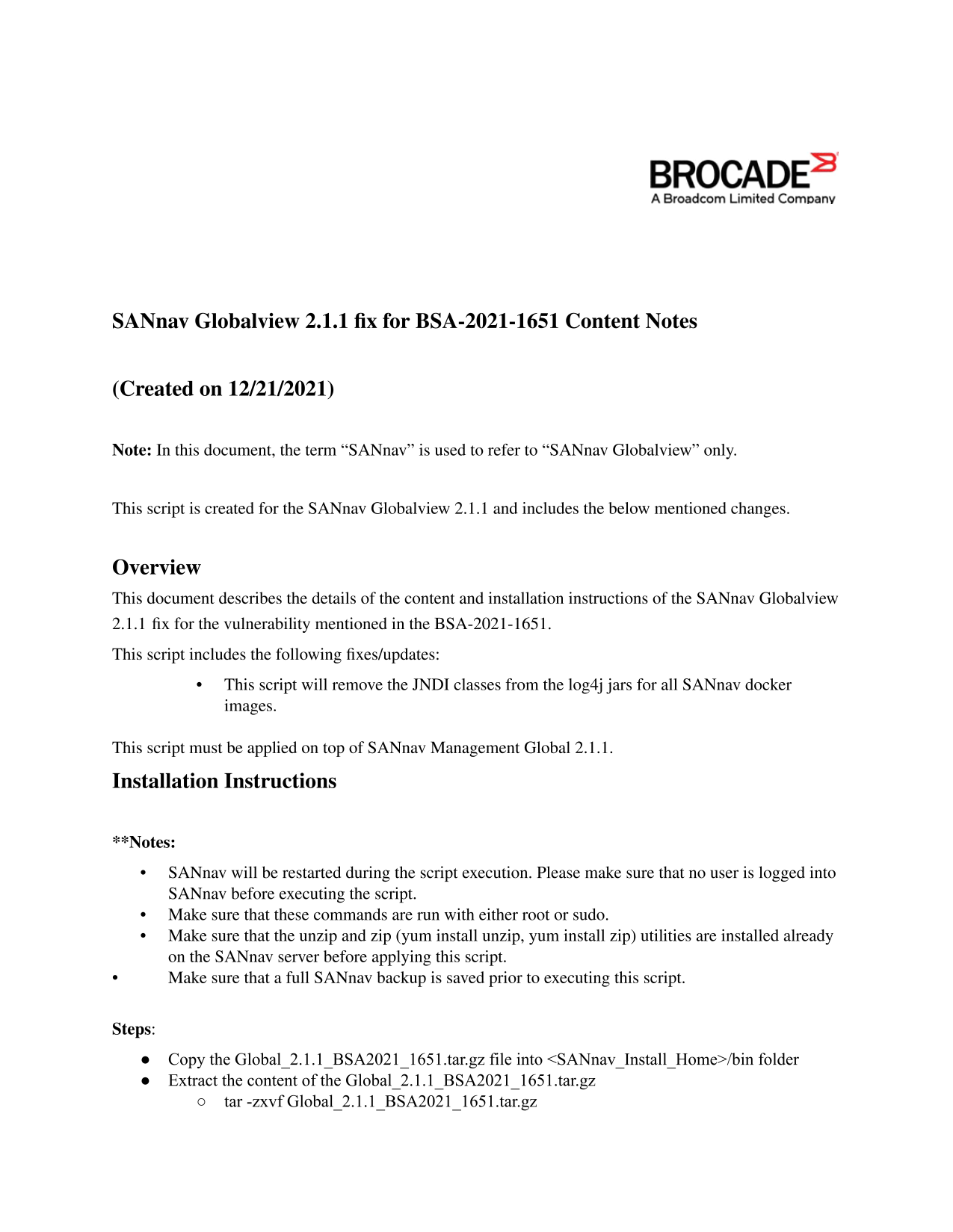 Dell Global_2.1.1_BSA2021_1651_releasenotes_v1.0 Owner's Manual - Page 1