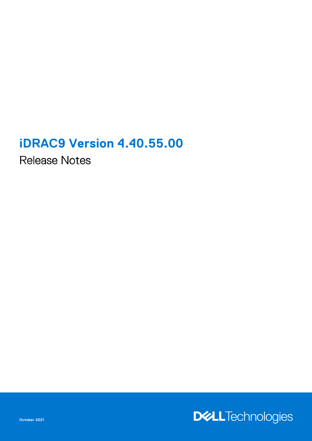 Dell iDRAC9 Version 4.40.55.00 Release Notes - Page 1