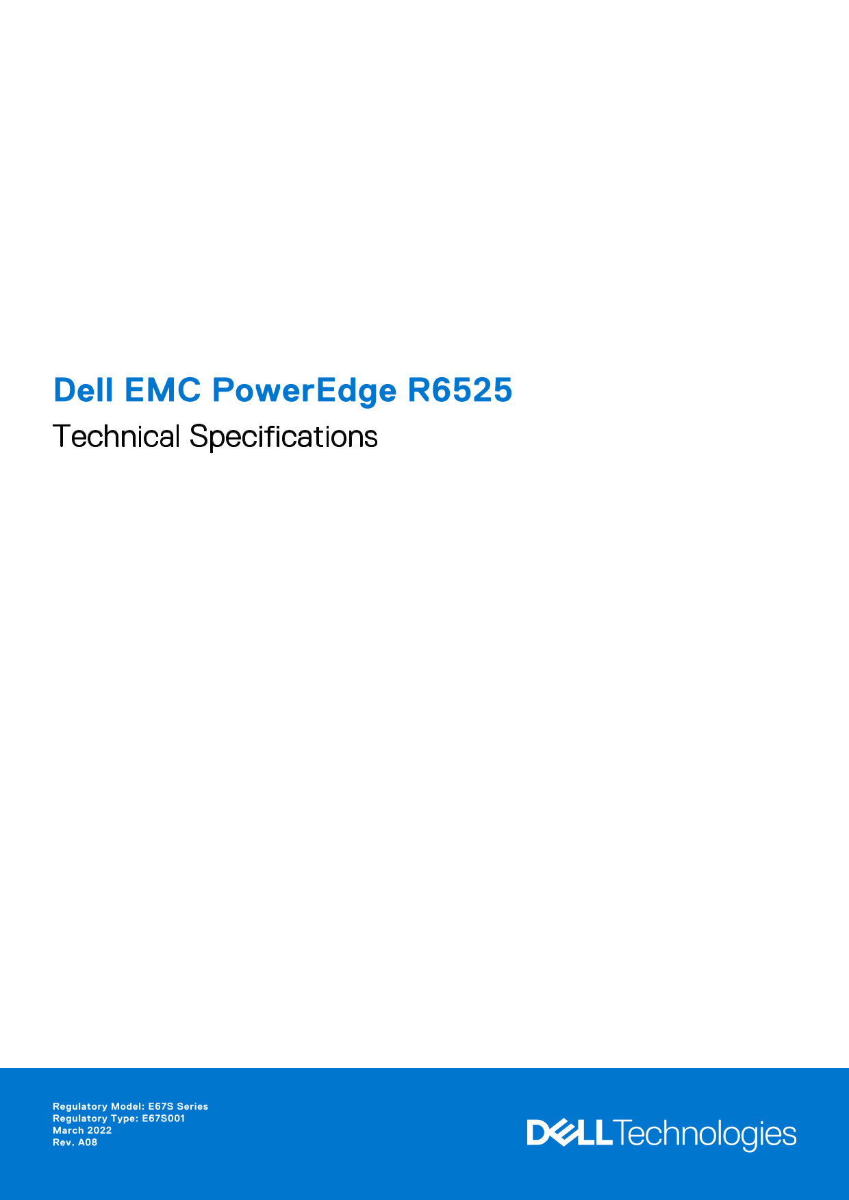 Dell EMC PowerEdge R6525 Technical Specifications - Page 1