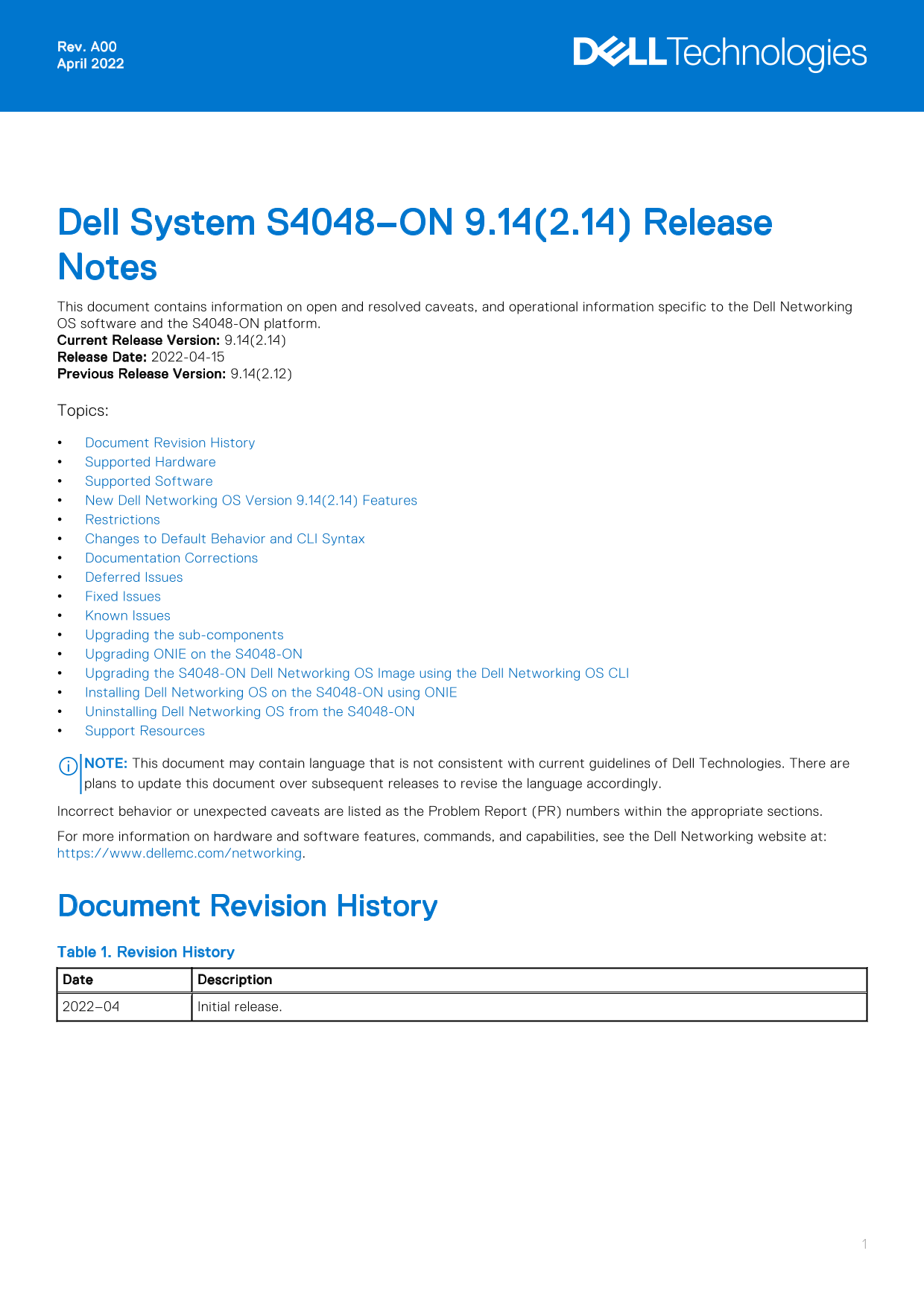 Dell Configuration Guide for the S4048–ON System 9.14.2.8 - Page 1