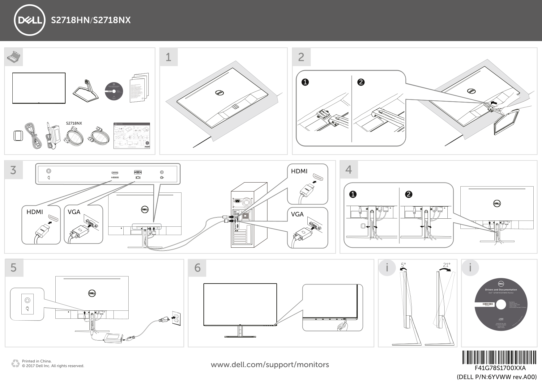 Dell S2718HN S2718NX Quick User Guide - Page 1