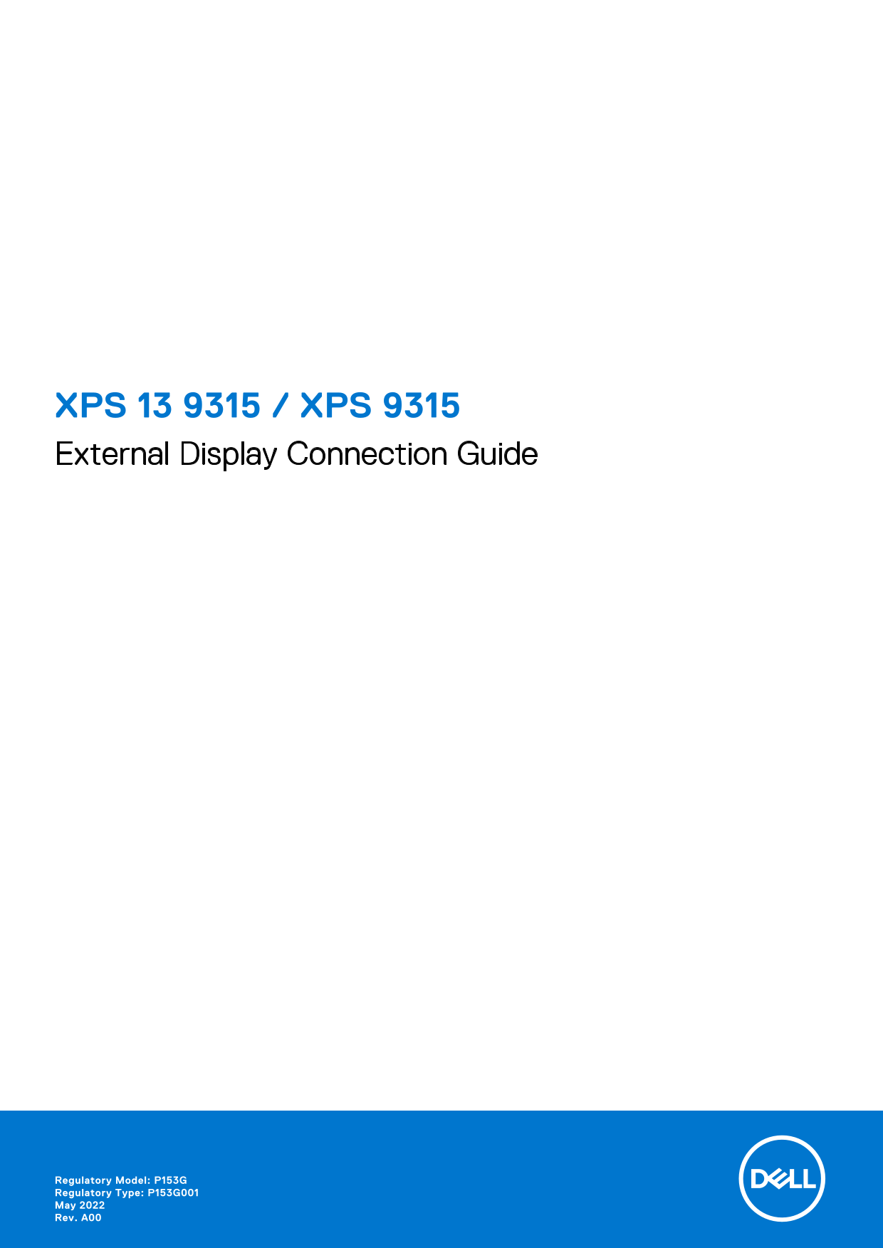 Dell XPS 13 9315 XPS 9315 External Display Connection Guide - Page 1