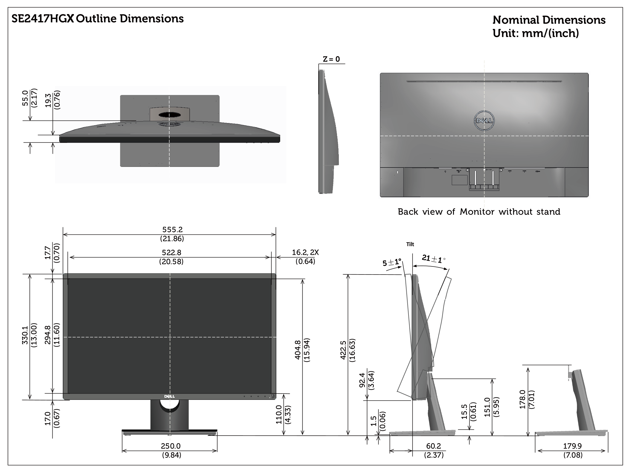 Dell SE2417HGX Monitor User Guide - Page 1