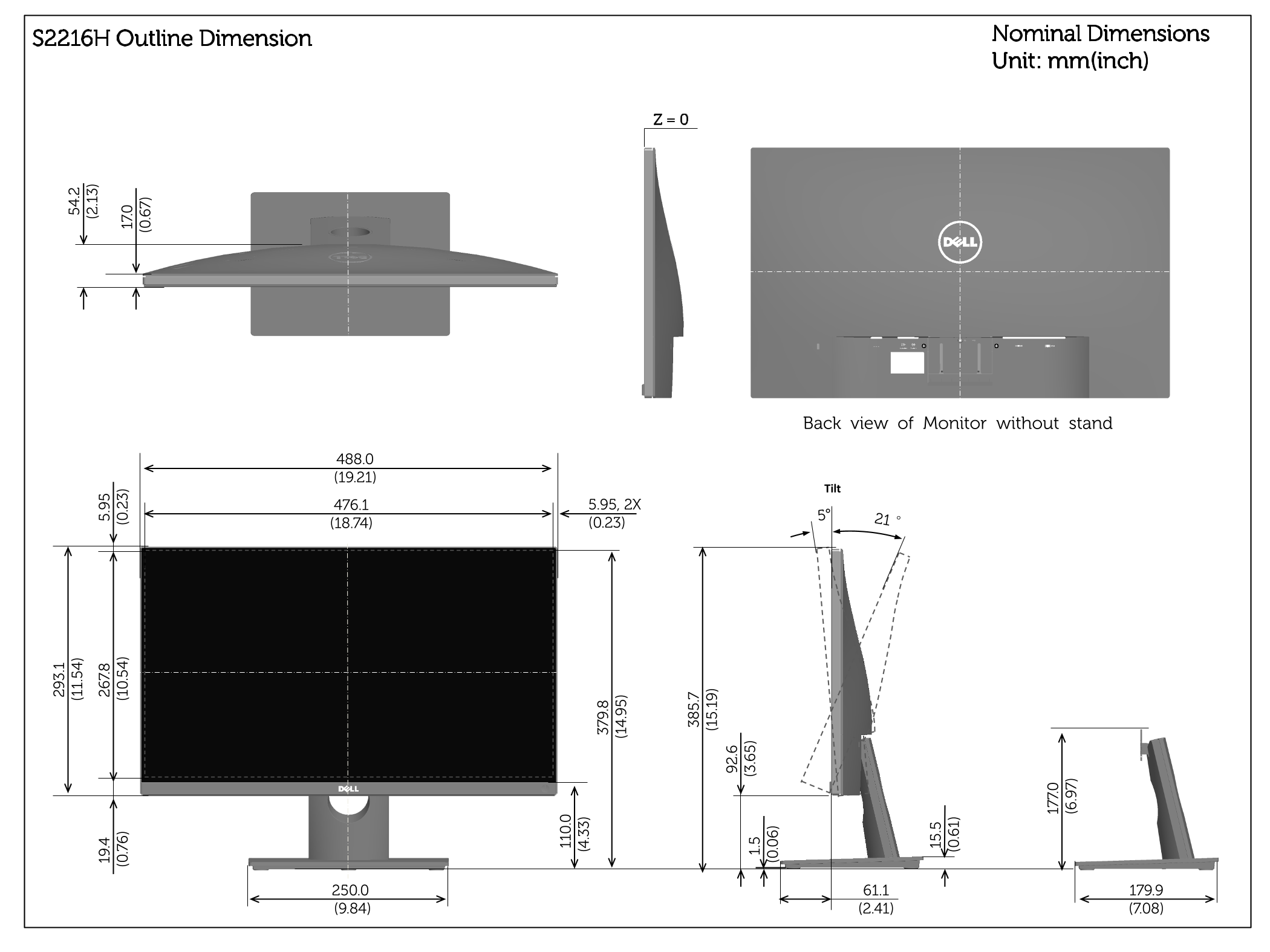 Dell S2316H Toner Guide User Manual - Page 1