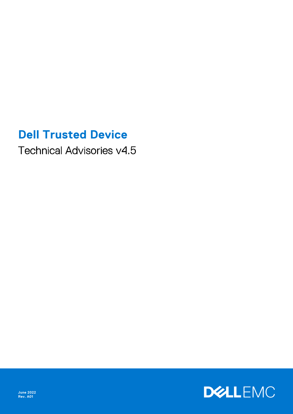 Dell Trusted Device Technical Advisories v4.5 User Guide - Page 1