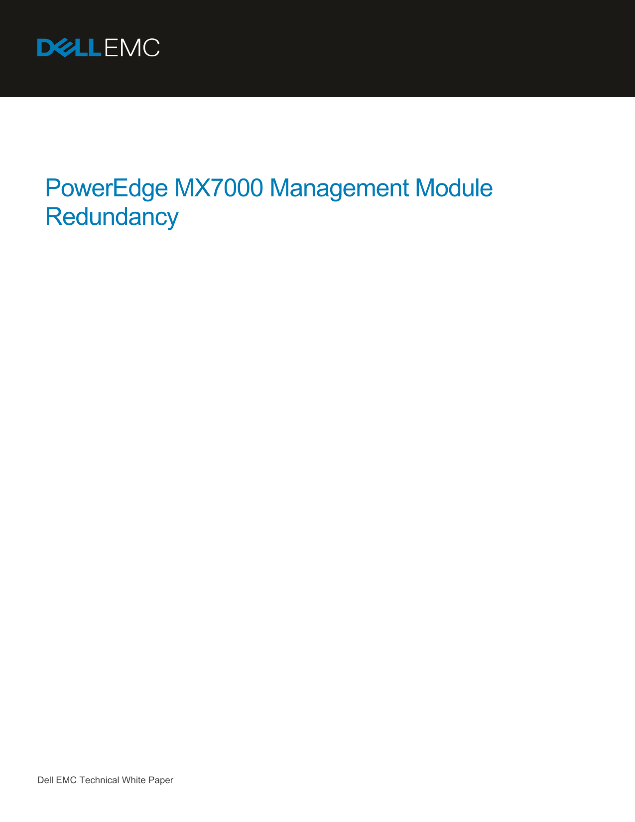 Dell PowerEdge MX7000 Management Module Redundancy Documentation User Guide - Page 1