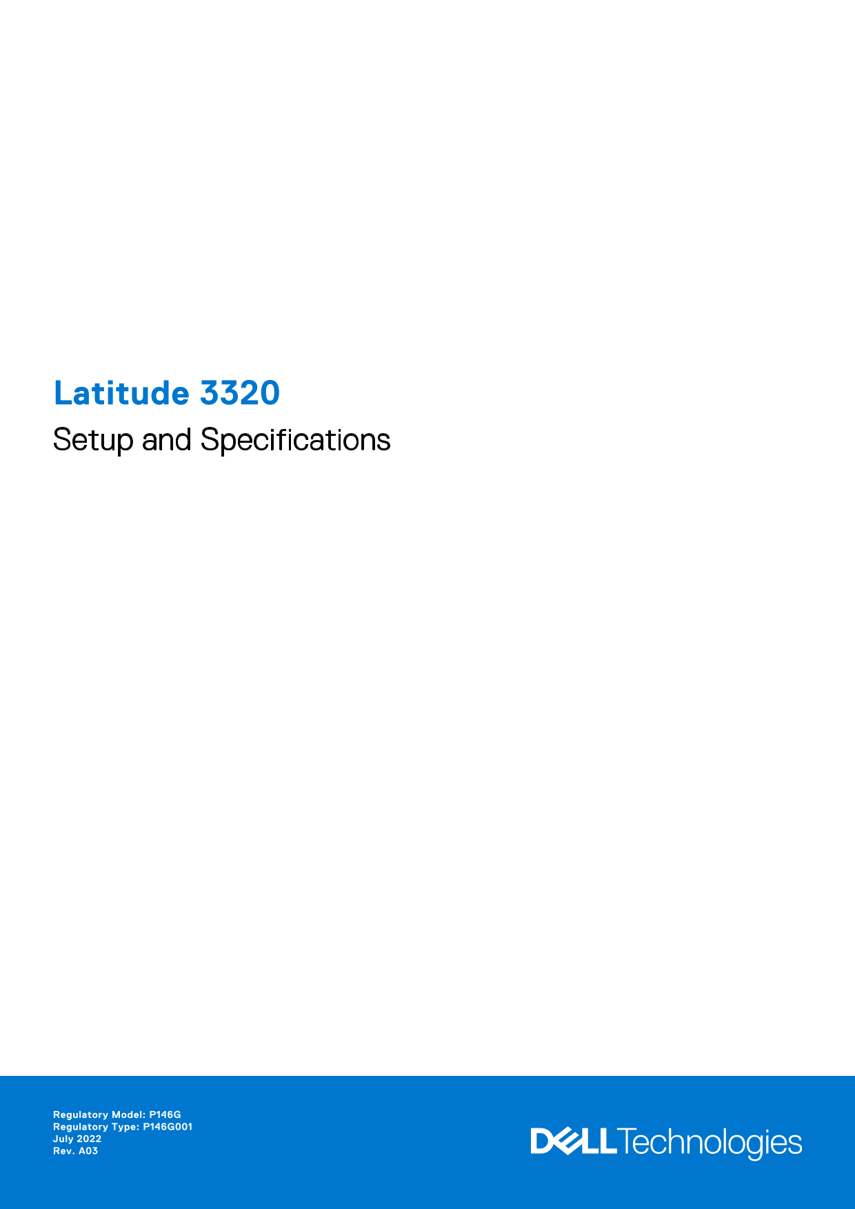 Dell Latitude 3320 Setup Guide and Specifications - Page 1