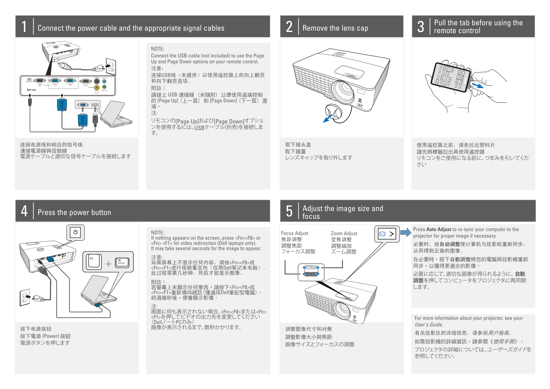 Dell 1420X Projector Quick Start Guide - Page 1