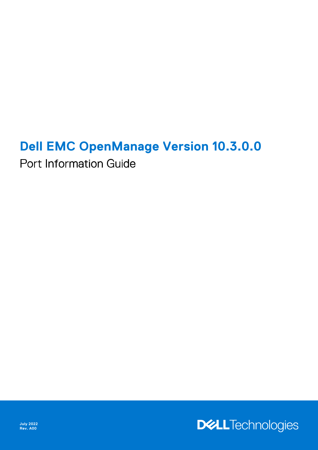 Dell EMC OpenManage Version 10.3.0.0 Port Information Guide - Page 1