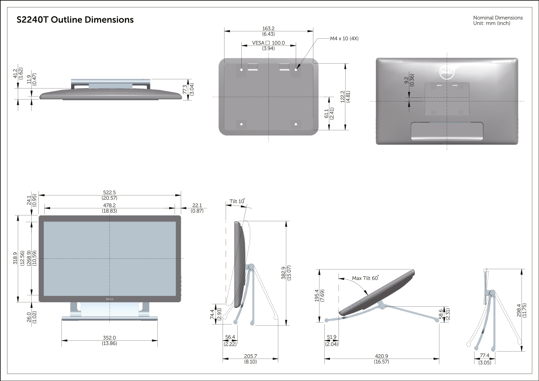 Dell S2240T Quick Reference Guide and User's Manual. - Page 1