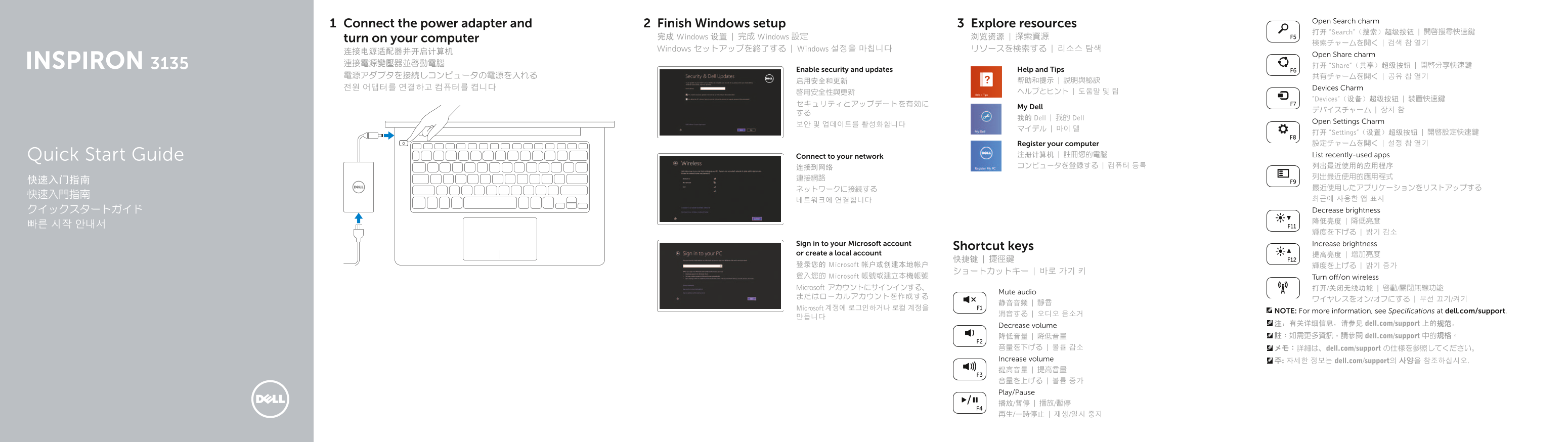 Dell Inspiron 11 3135 Quick Start Guide - Page 1