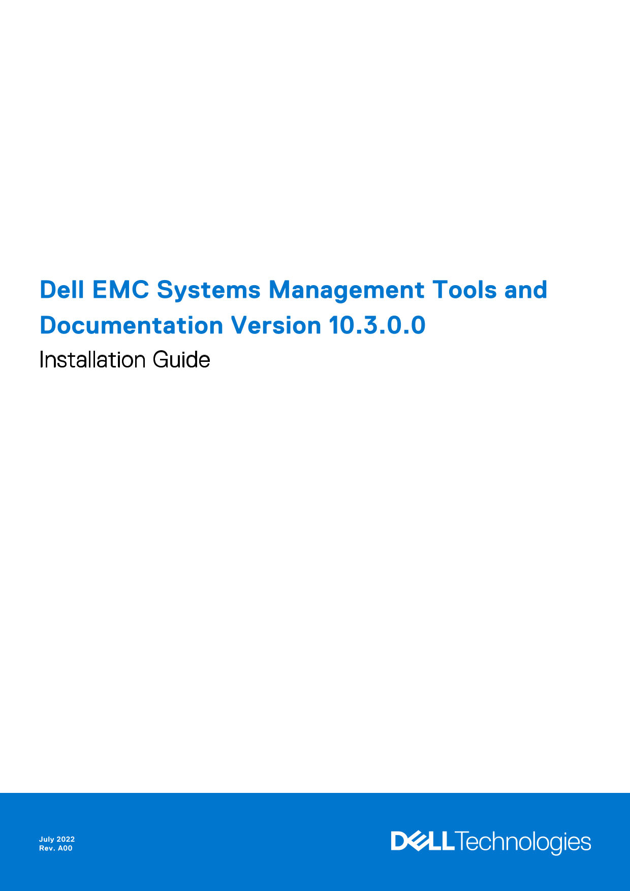 Dell EMC Systems Management Tools and Documentation Version 10.3.0.0 Installation Guide - Page 1