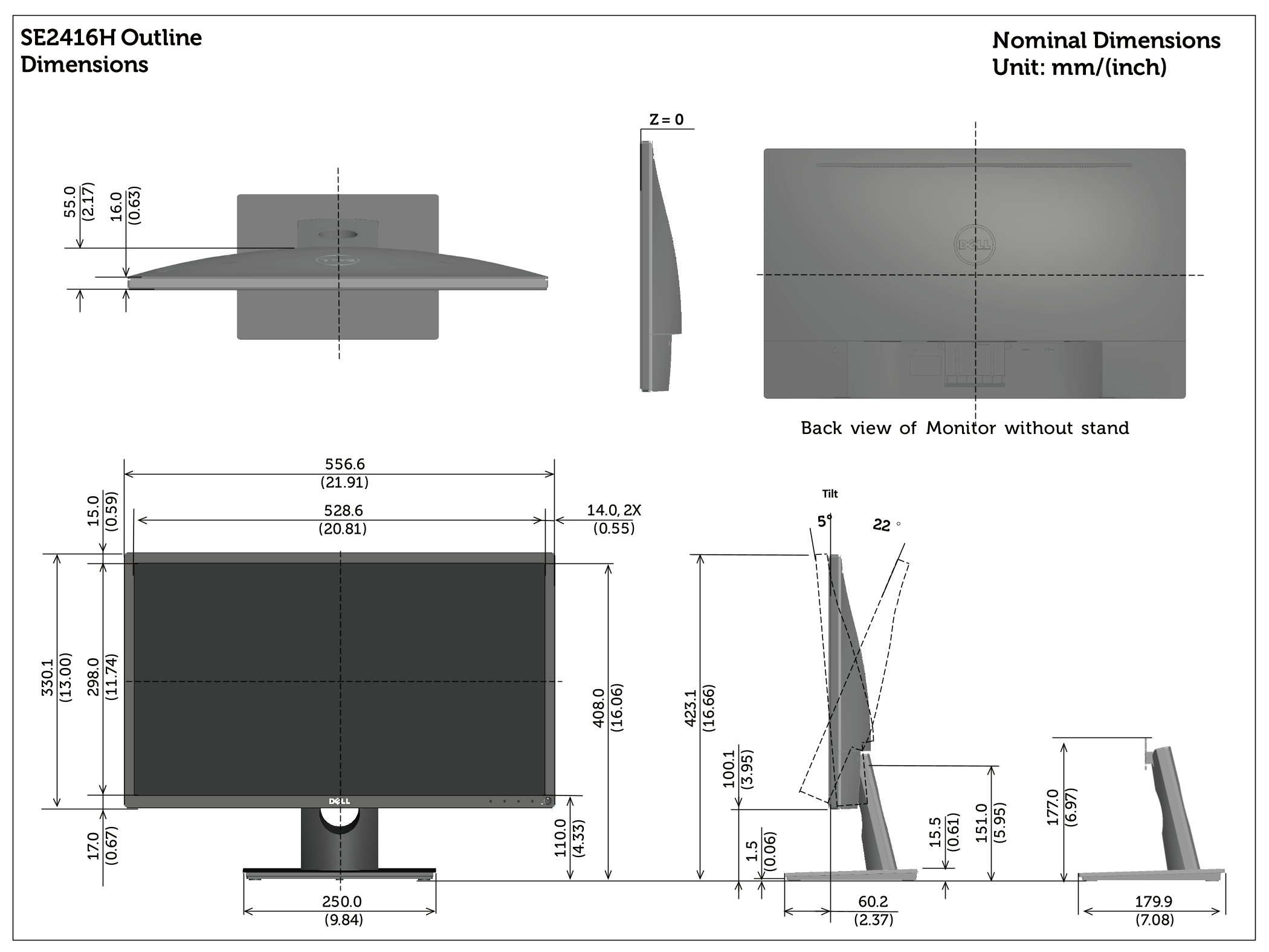 Dell SE2416H Edge Guide User Manual - Page 1